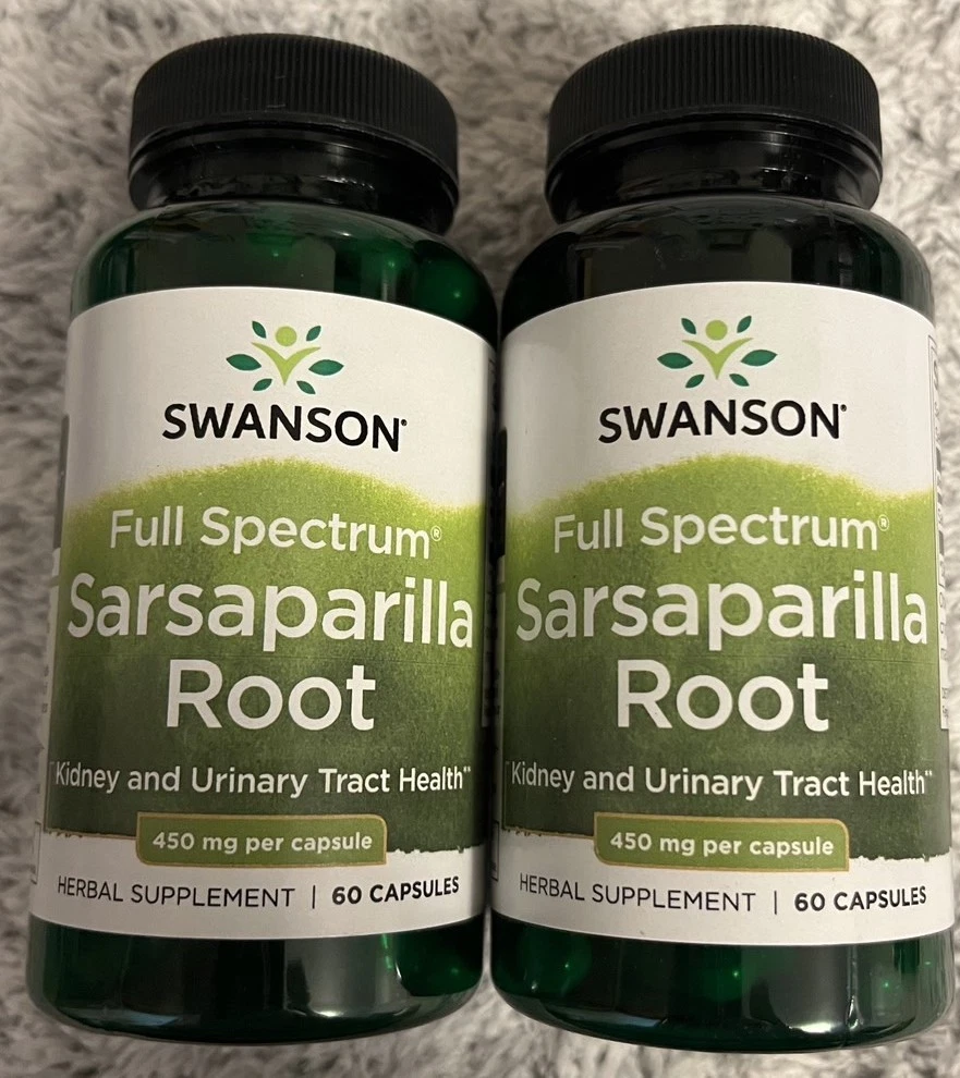 120 Caps Sarsaparilla Root 450 mg Skin, Kidney, Urinary Tract Health + Bonus
