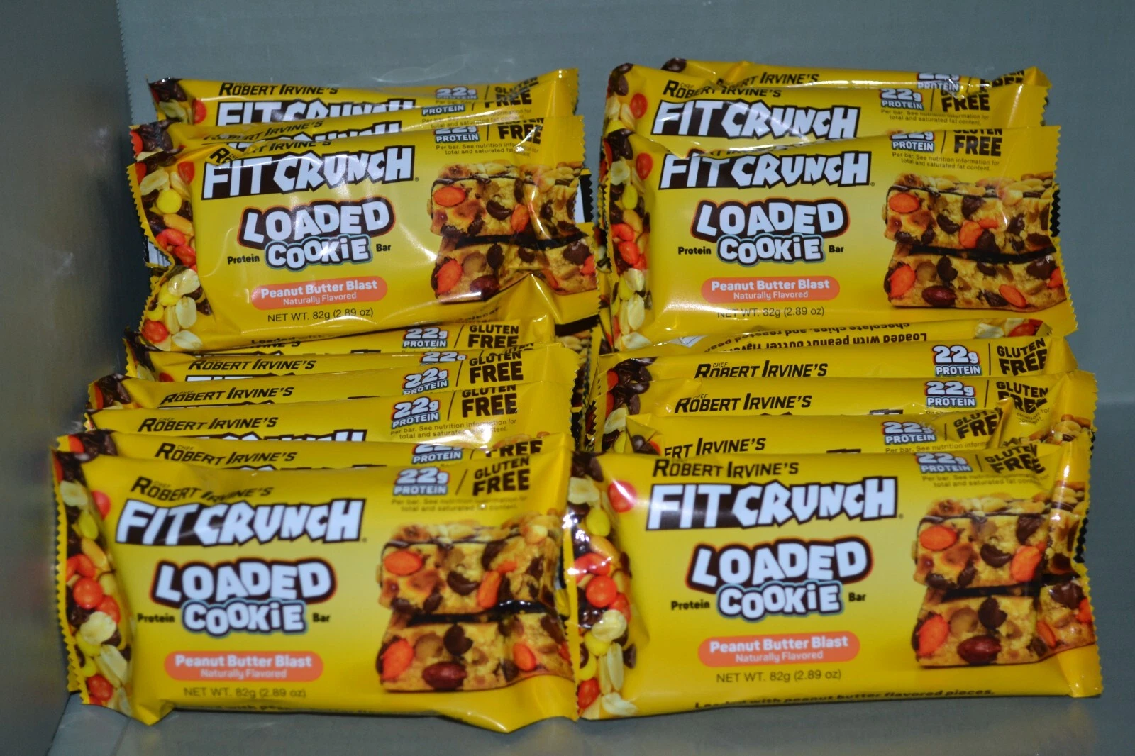 (24) Fit Crunch Loaded Cookie Peanut Butter Blast Protein Bars 2.89 oz BB 01/26
