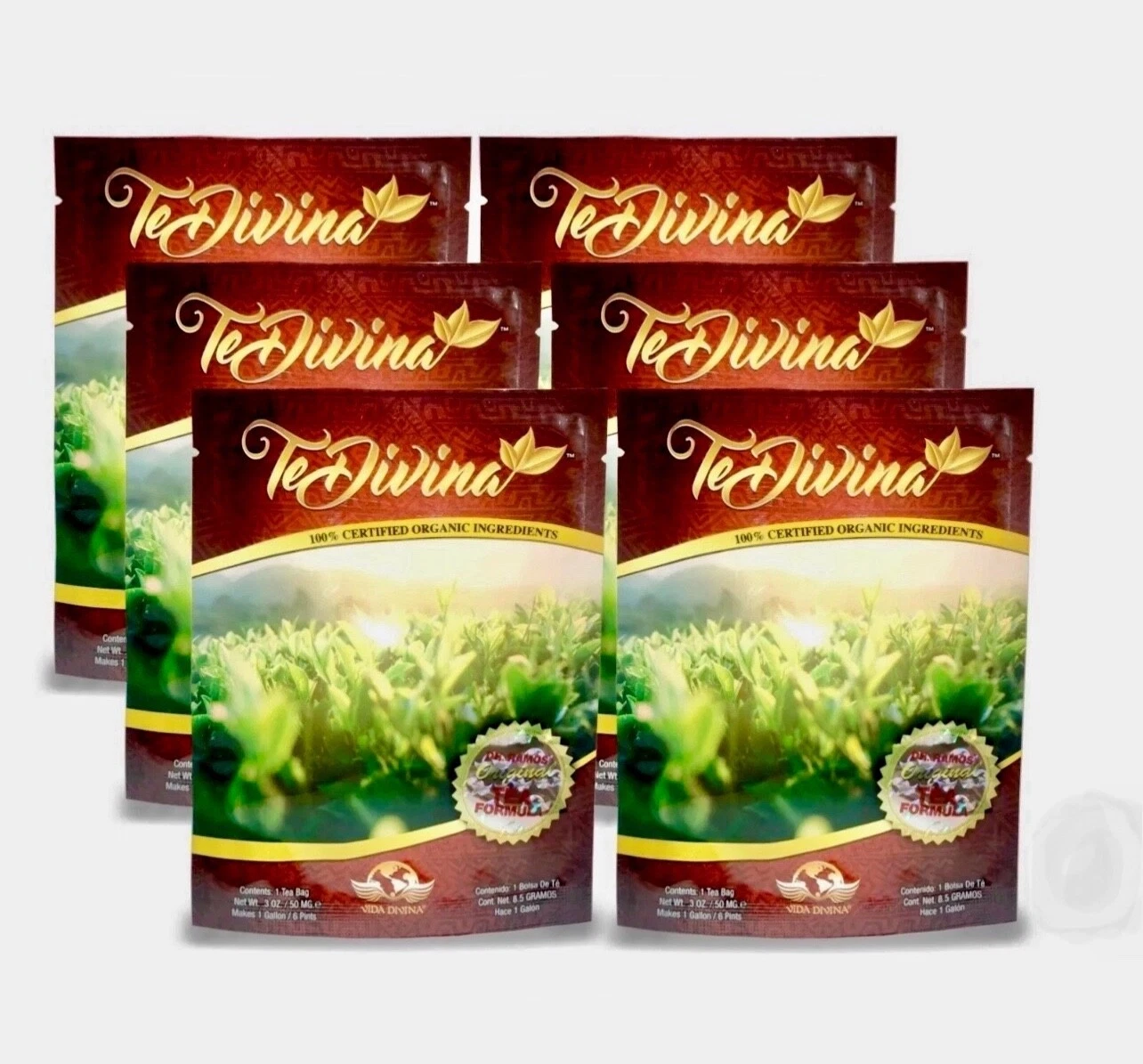 VIDA DIVINA Te Divina AUTÉNTICO 100% ORIGINAL DETOX AND CLEANSE ORGANIC 6 PK
