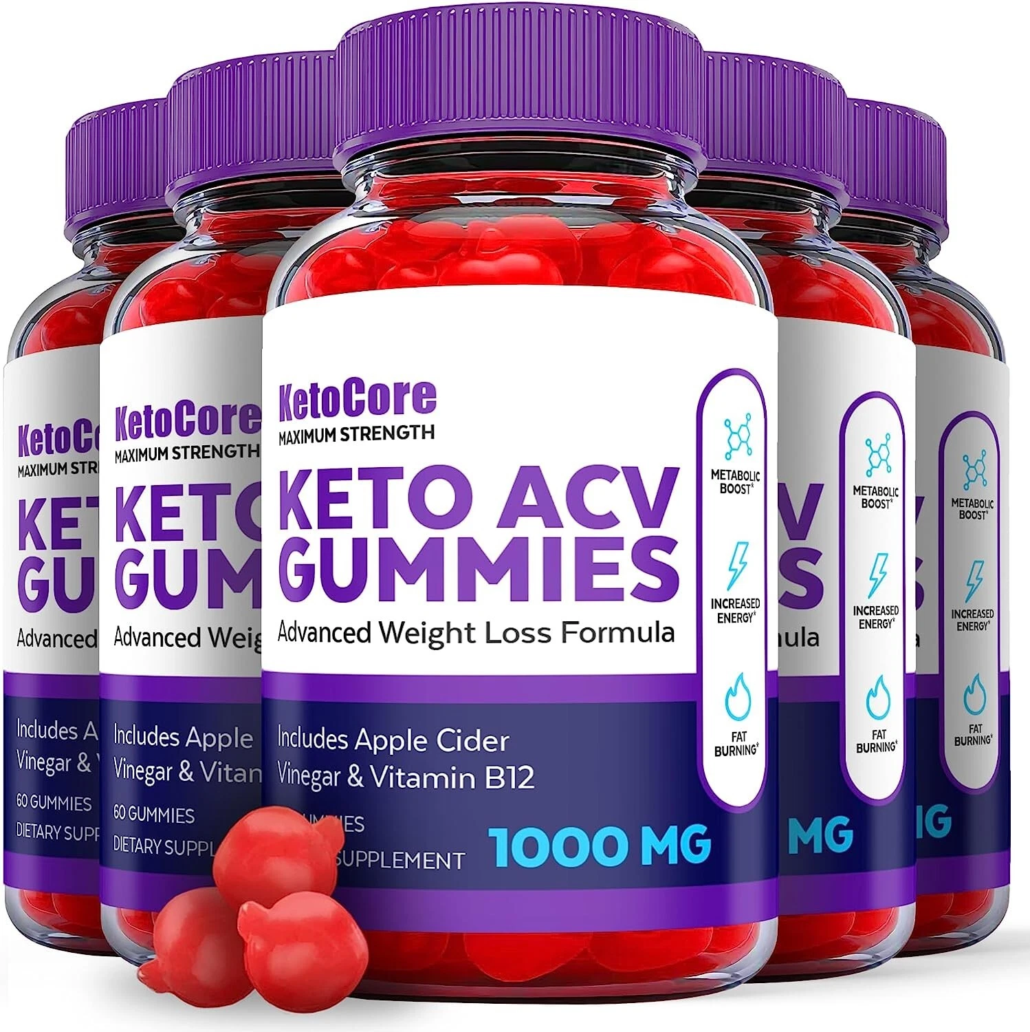 (5 Pack) Keto Core ACV Gummies - Keto Core Gummies For Weight Loss - 300 Gums
