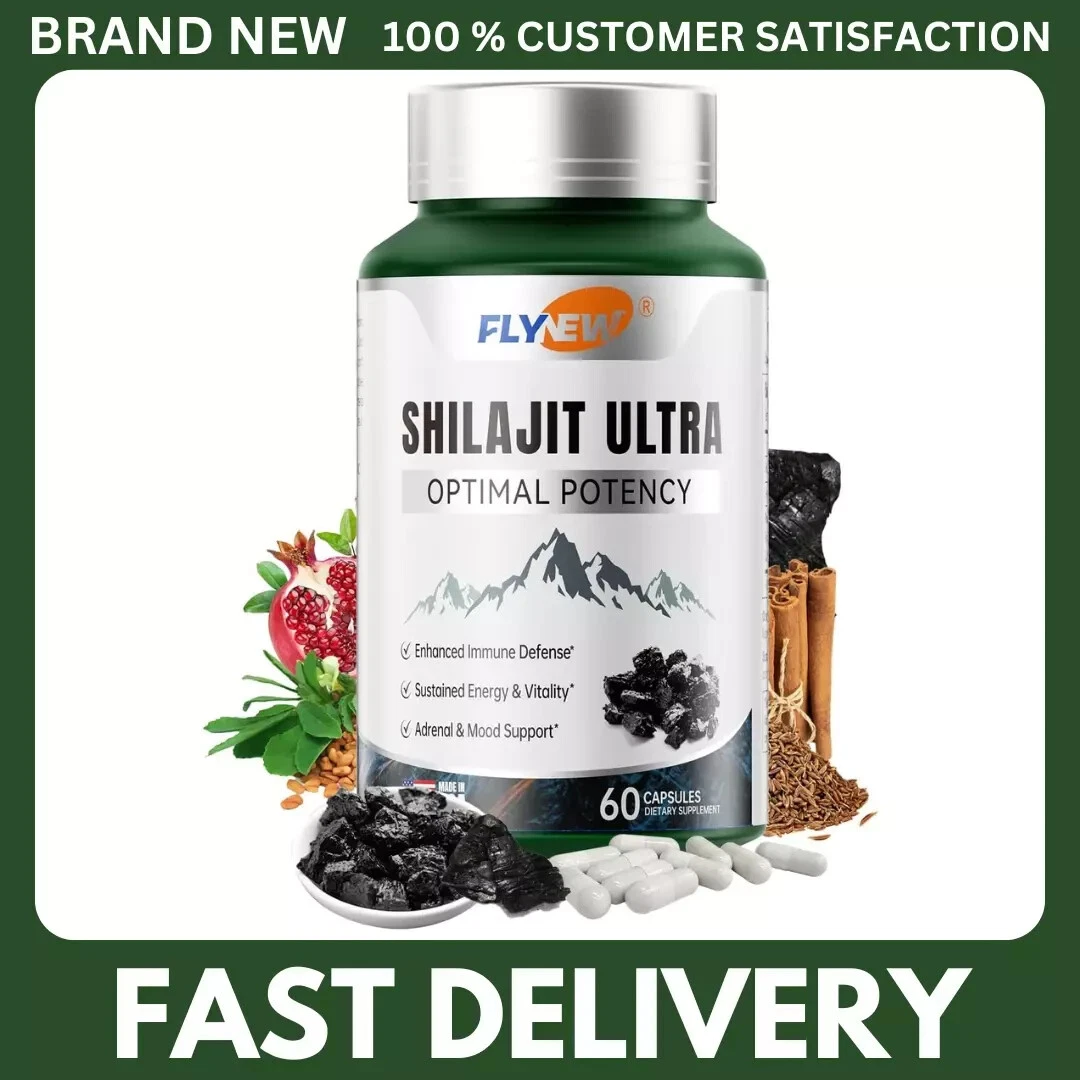Flynew Shilajit Ultra Optimal Potency, Energy& Vitality, Shilajit L-arginine,