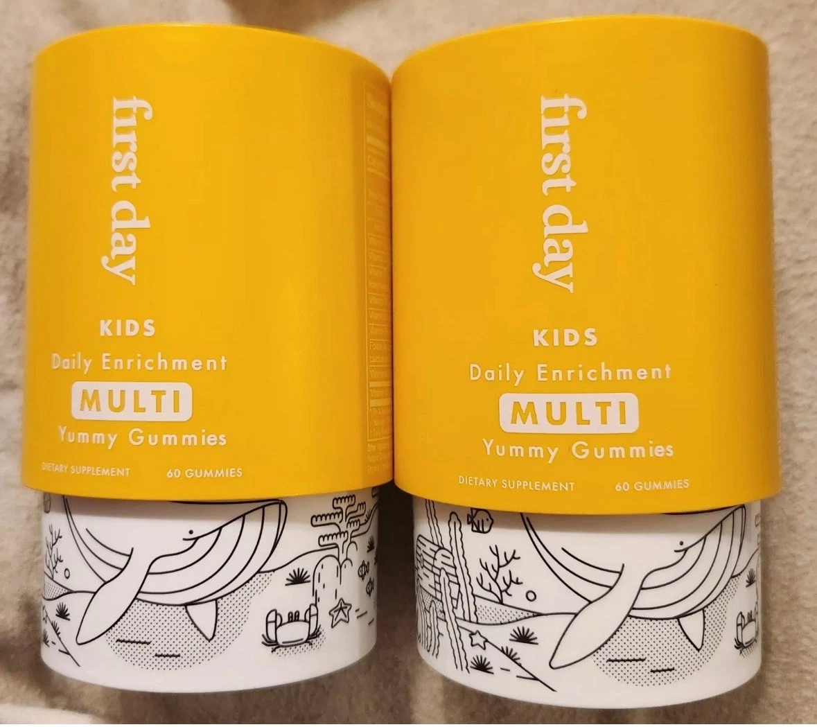 2X - FIRST DAY Kids Daily Multivitamin Gummies – Vitamin A, D3, B6, B12, C, K2..