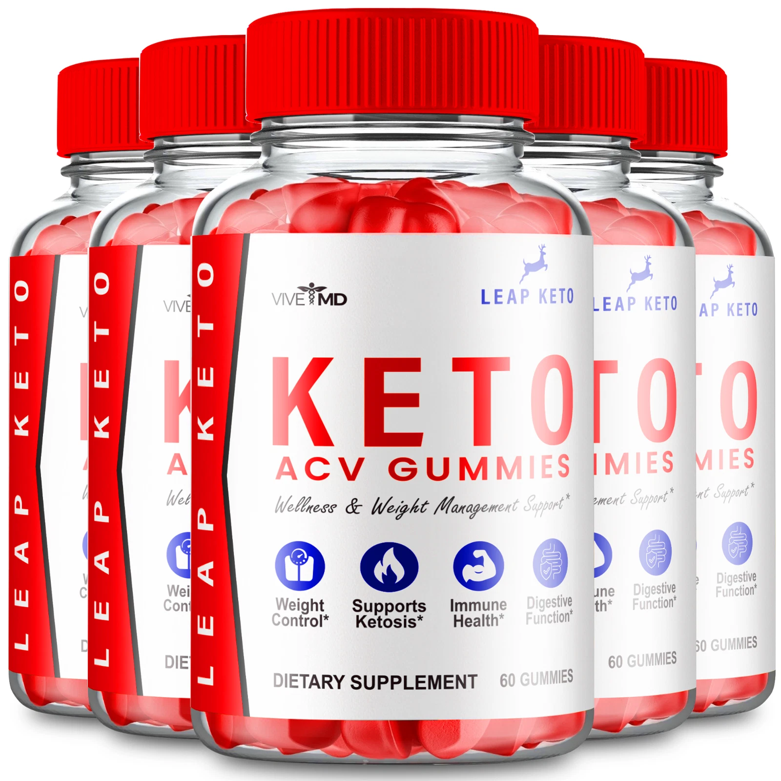 Leap Keto ACV Gummies Supplement 1000mg - Official Formula (5 Pack)