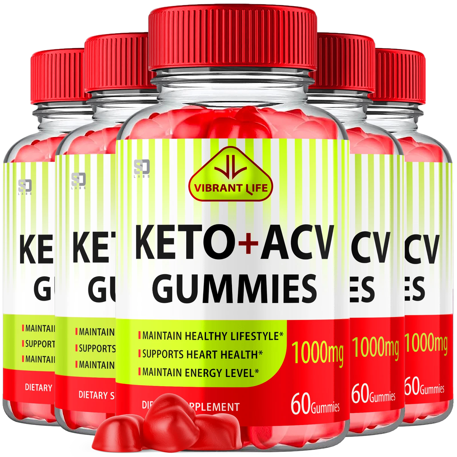 (5 Pack) Vibrant Life Keto+ ACV Gummies - For Weight Management & Healthy Body