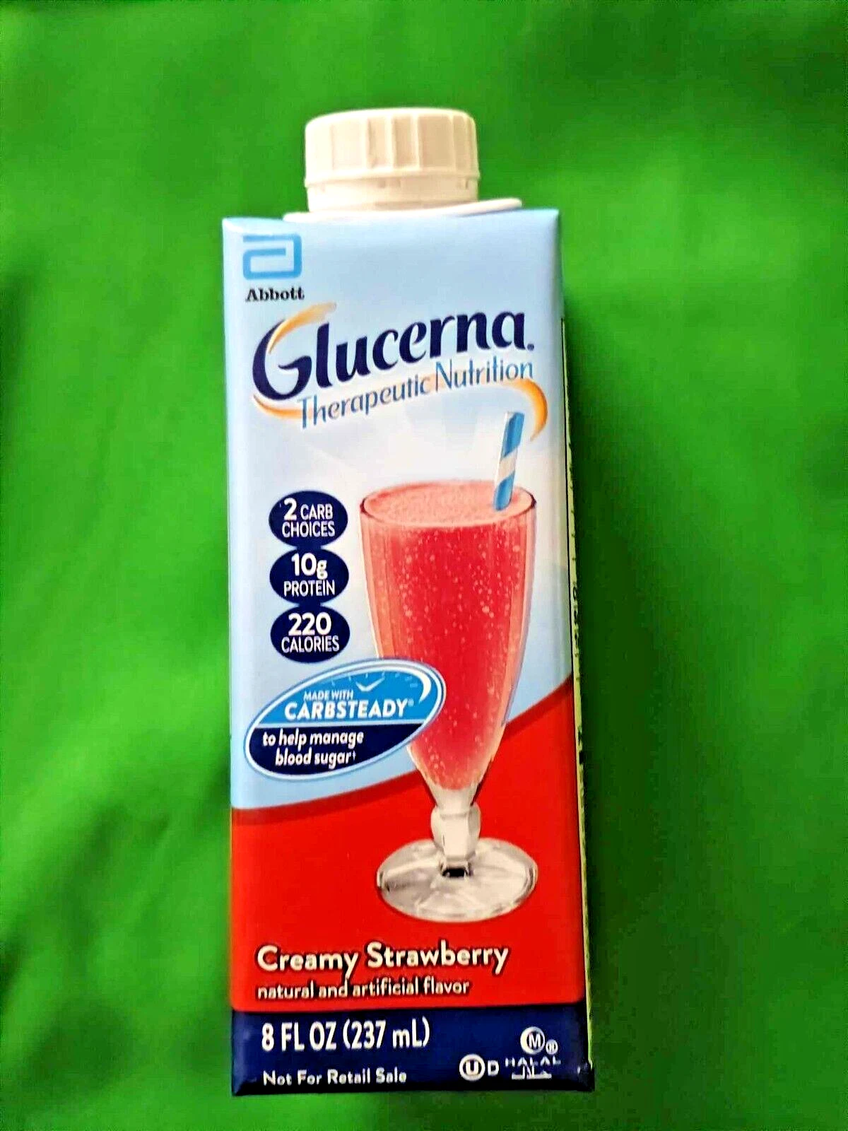 •Glucerna Nutritional Shake, Creamy Strawberry🍓 8-fl-oz Bottle, *24 Pack• G.F.