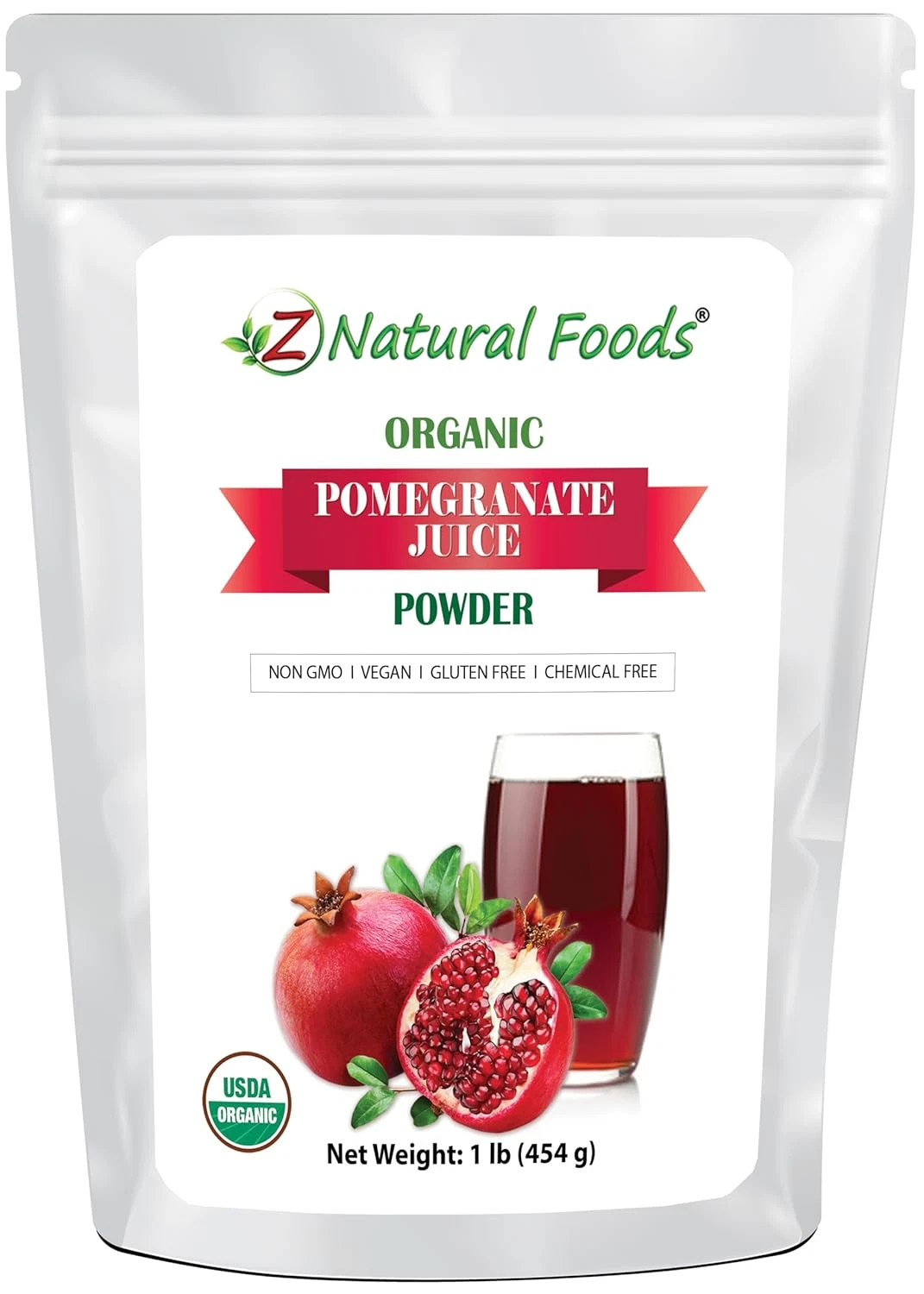 Z Natural Foods Pomegranate Powder - Organic Pomegranate Juice Powder, Pure & Na