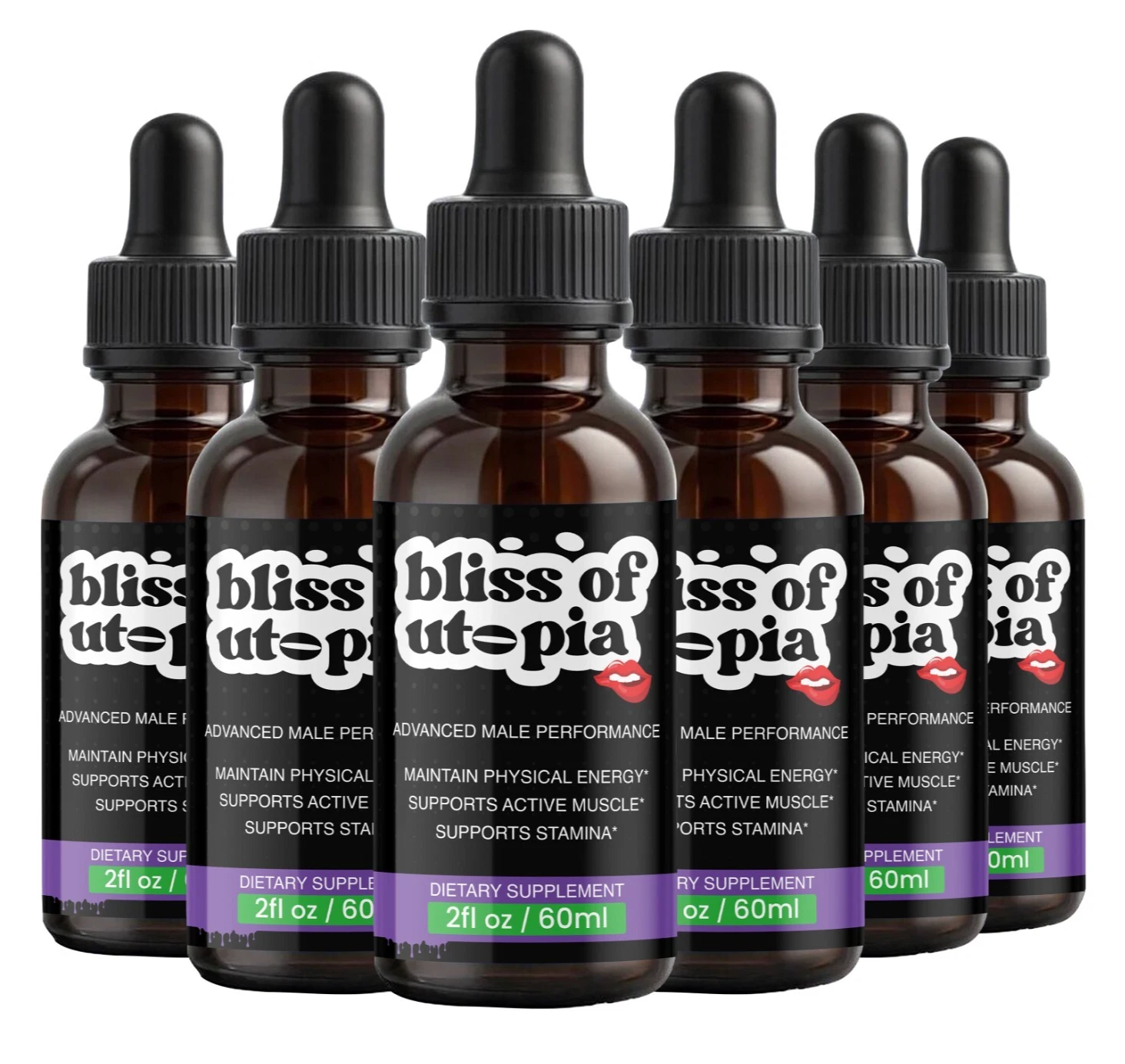 (6 Pack) Bliss of Utopia Drops for Men, Advanced Male Health Support Formula