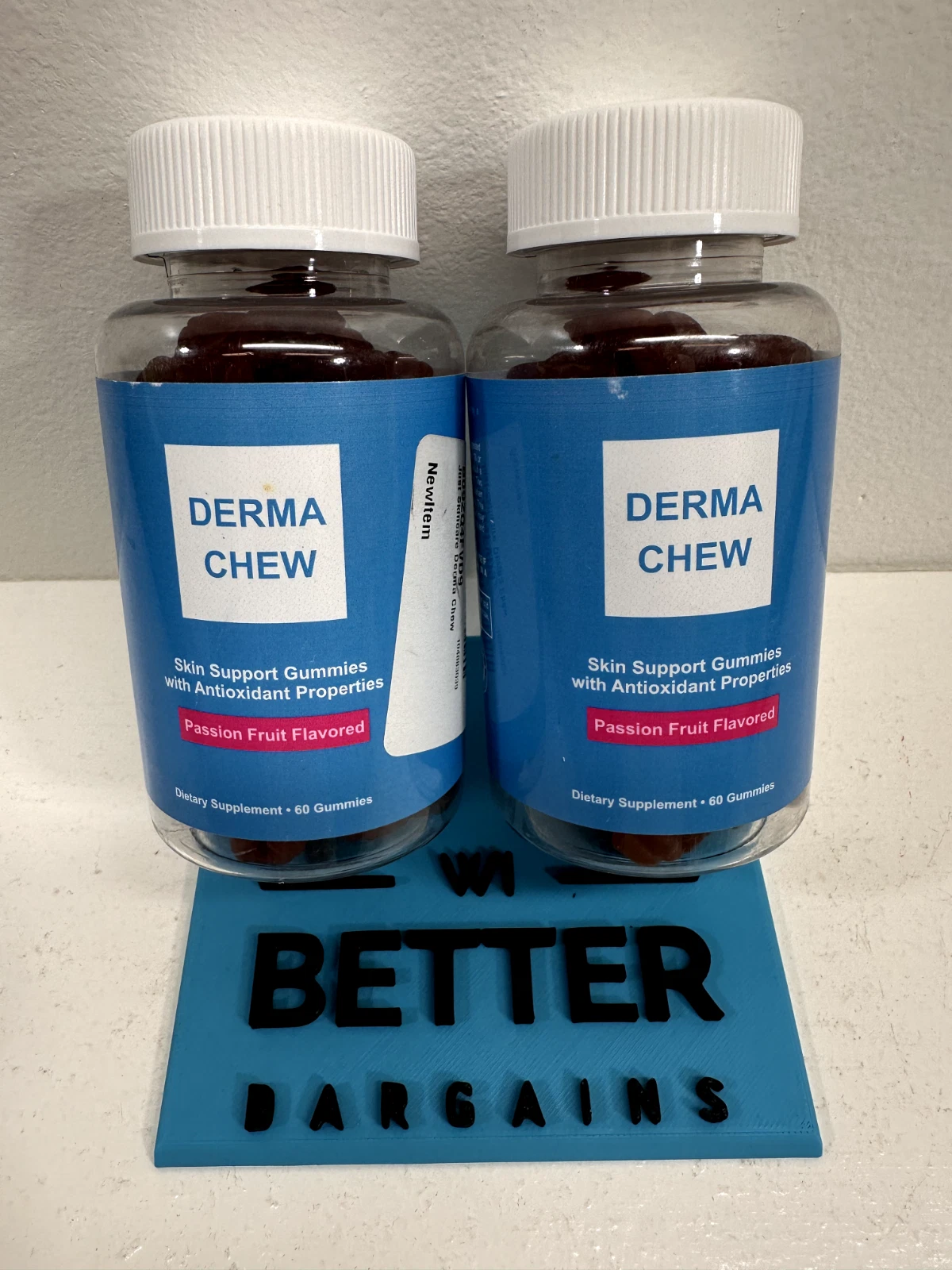 Derma Chew Skin Support Gummies w/ Antioxidants Passion Fruit 120ct Exp 07/25