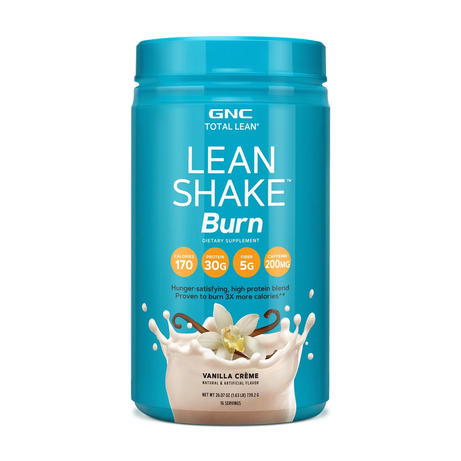 GNC Total Lean | Lean Shake Burn, Protein Powder, Vanilla | 16 Servings