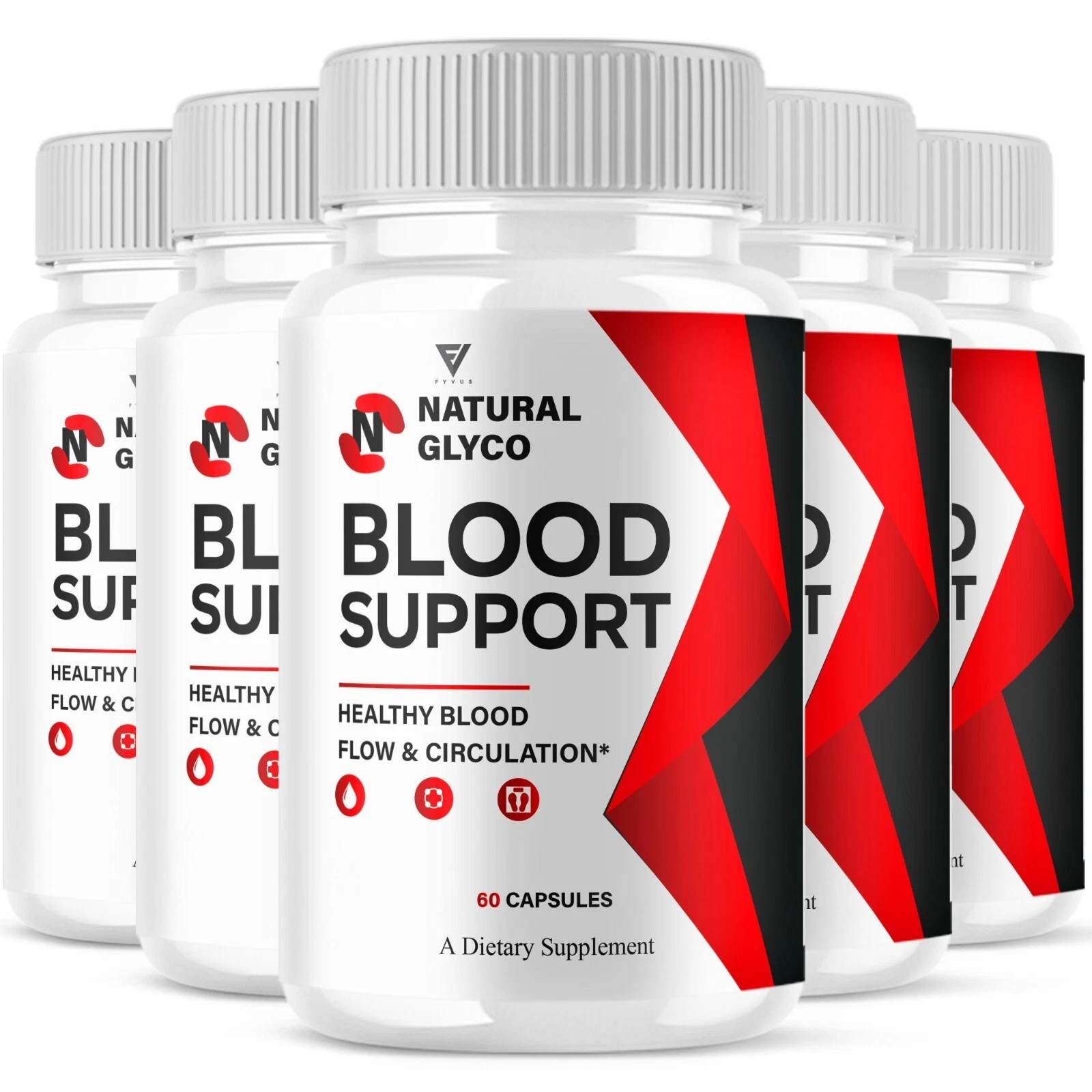 (5 Pack) Natural Glyco Glycogen Support Supplement, NaturalGlyco (300 Capsules)