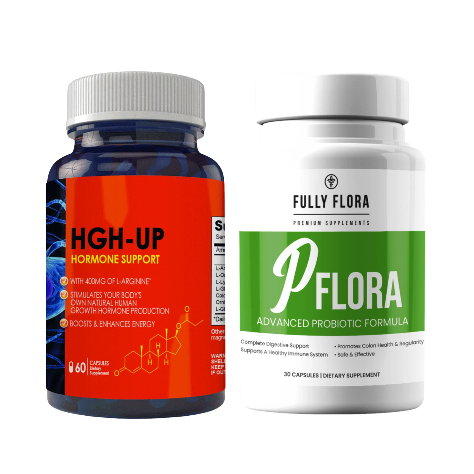 Natural Body Hormone Growth Energy Boost & PFLORA Probiotic Immune Supplement