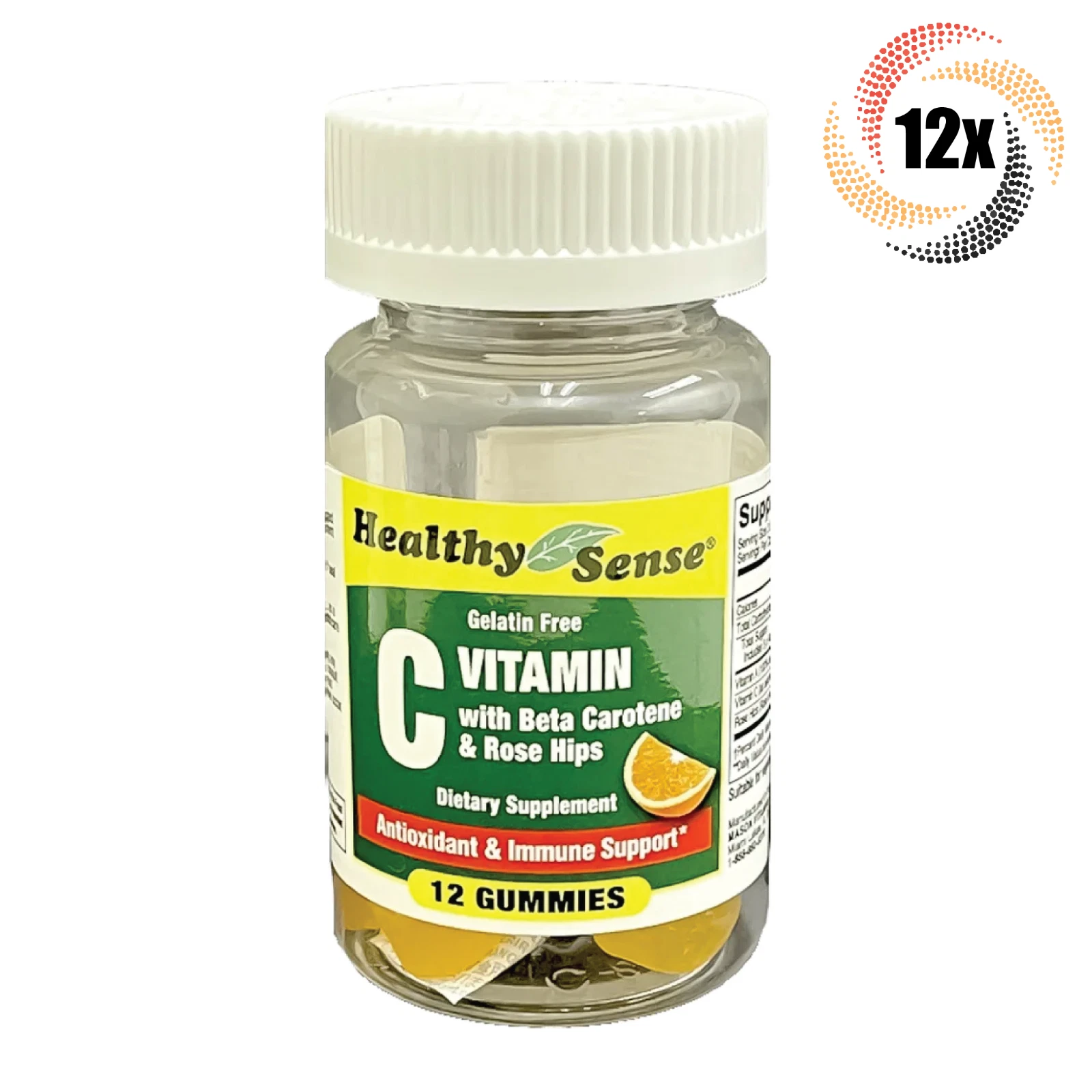 12x Bottles Healthy Sense C Vitamin Dietary Supplement Gummies | 12 Per Bottle