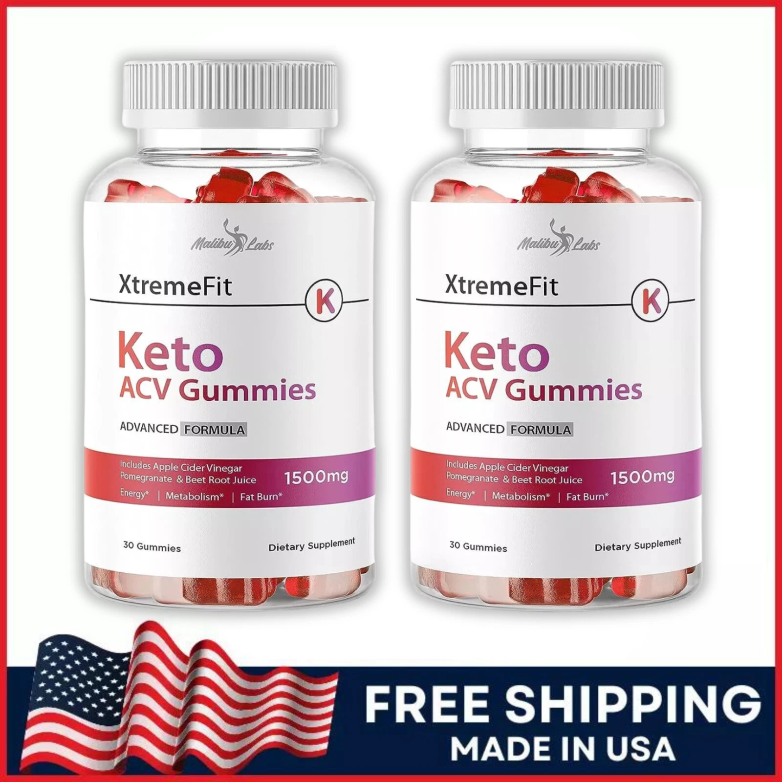 Xtreme Fit Keto ACV Gummies Weight Loss - 1500mg (60-Day Supply)