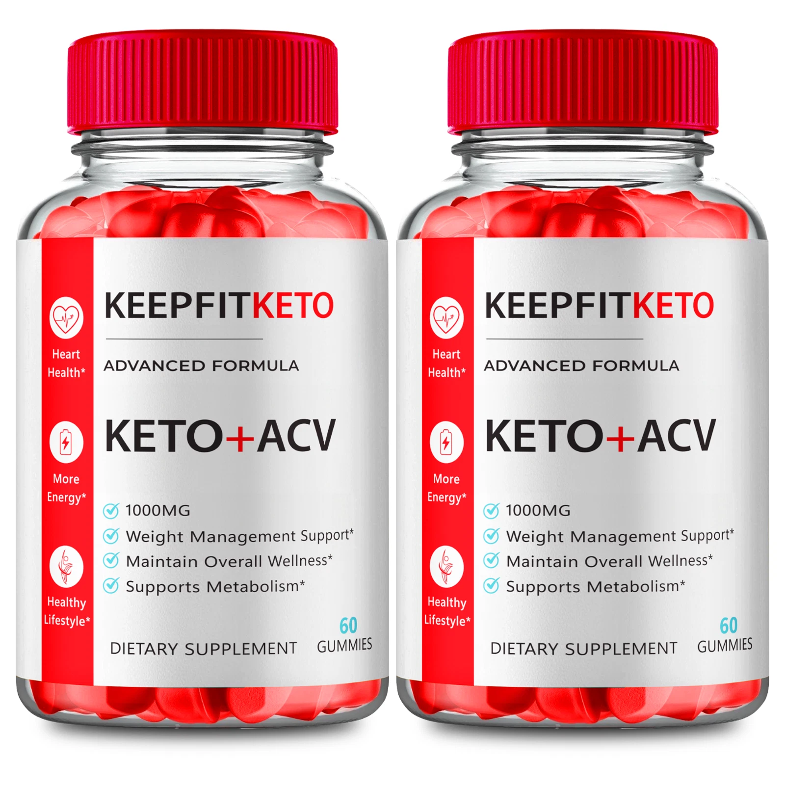 (2 Pack) Keep Fit Keto ACV Gummies, KeepFit Advanced Weight Loss and Energy