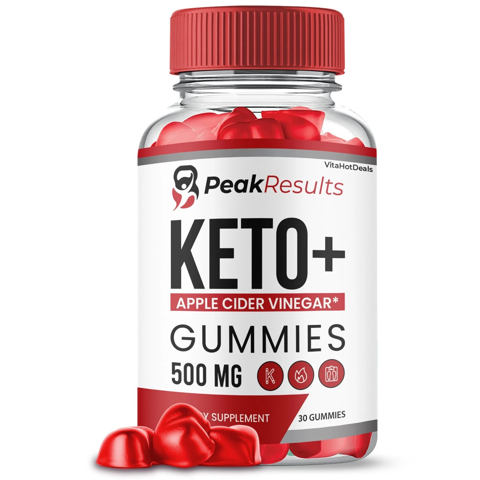 Peak Results Keto ACV Gummies, Max Strength Formula For Men and Women (1 Pack)