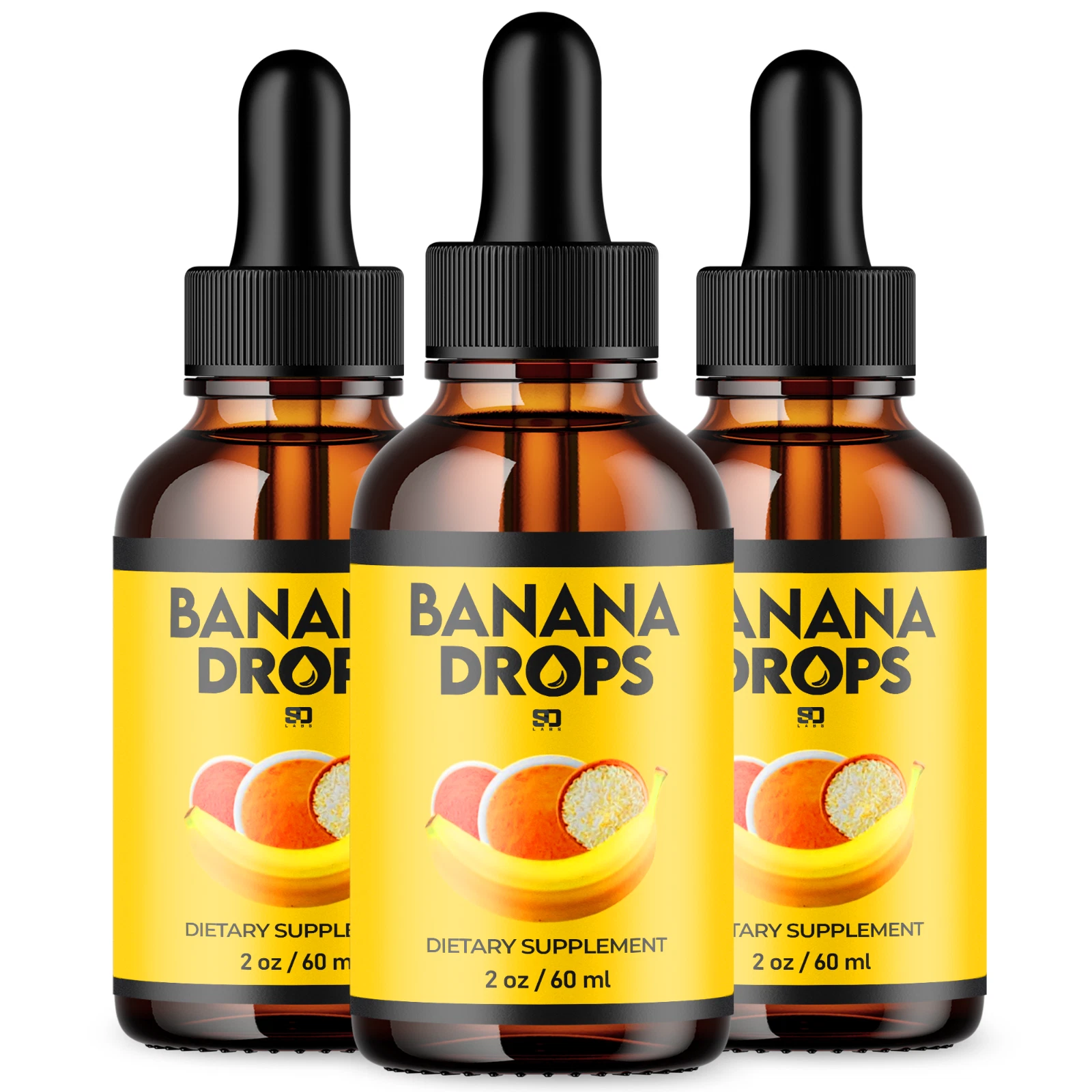 (3 Pack) Banana Drops Advanced Formula Maximum Strength Liquid Supplement