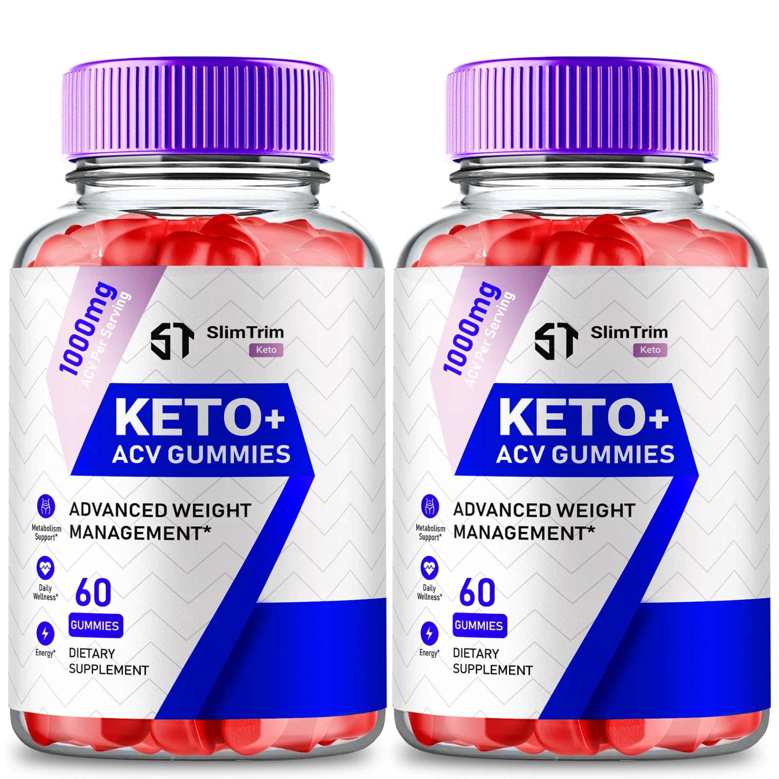 (2 Pack) Slim Trim ACV Keto Gummies, SlimTrim ACV Gummies for Weight Loss