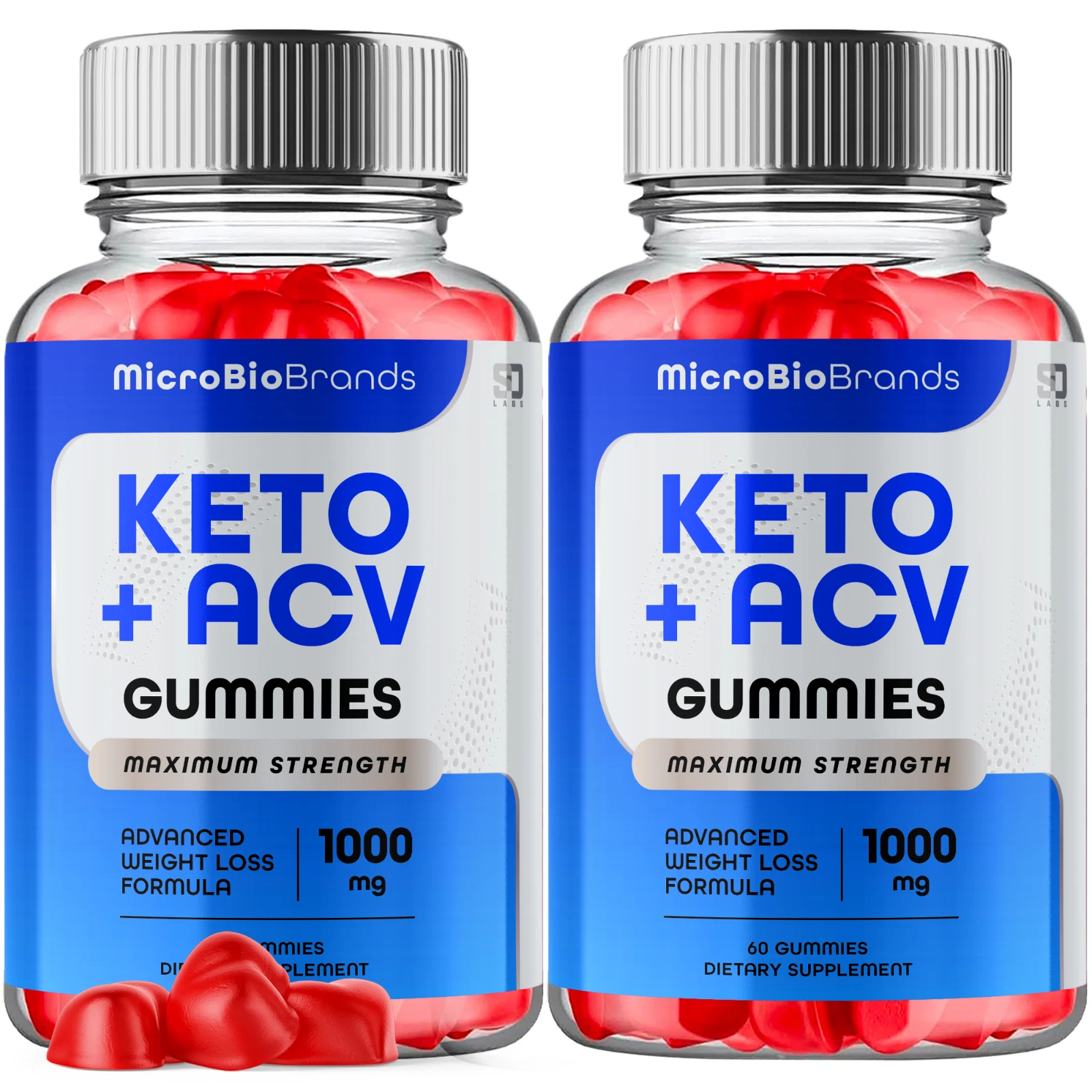 Microbio Keto ACV Gummies Maximum Strength Weight Loss Support (2 Pack)