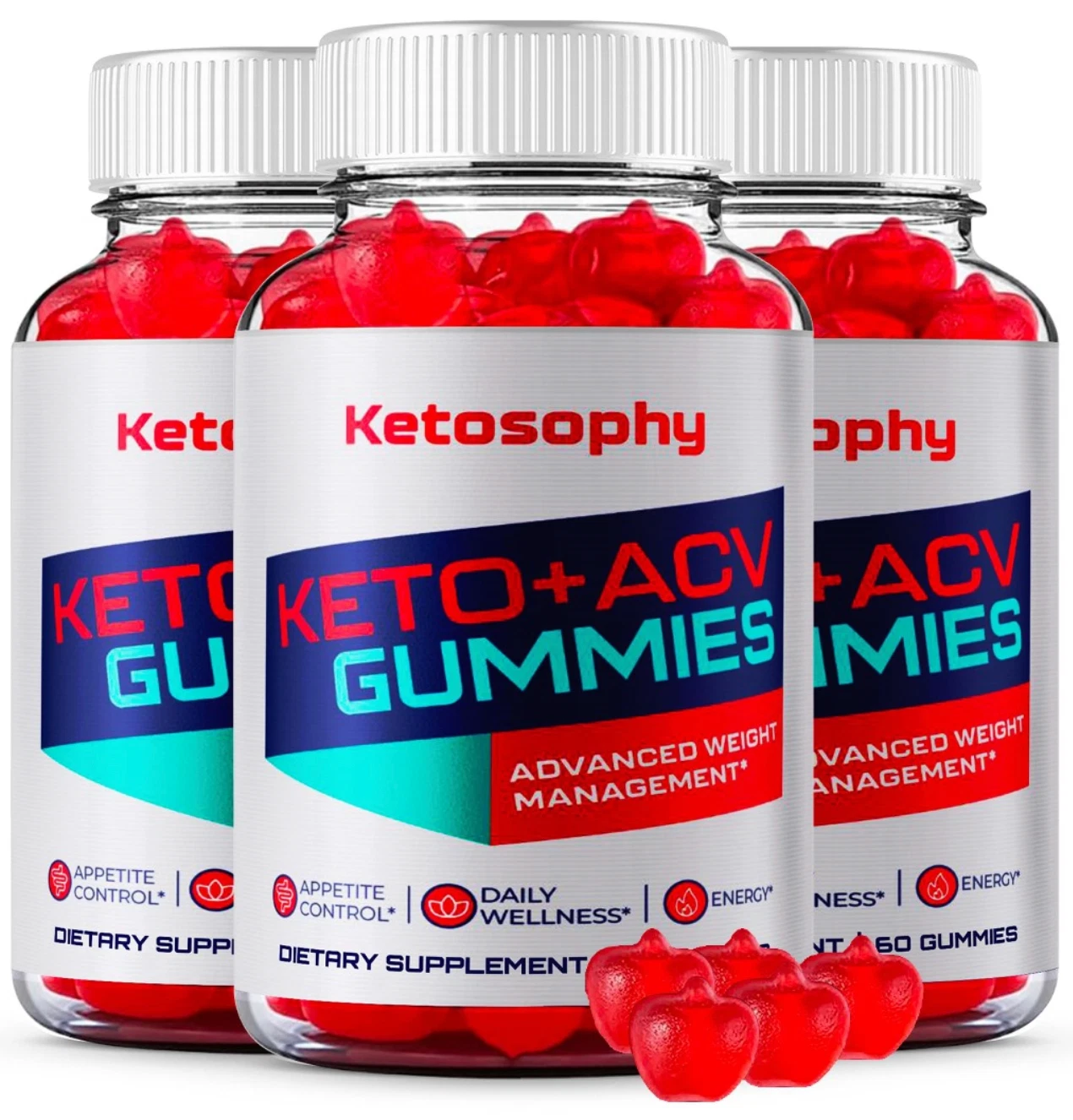 (3 Pack) Ketosophy ACV Keto Advanced Weight Loss Gummies to Burn Stubborn Fat