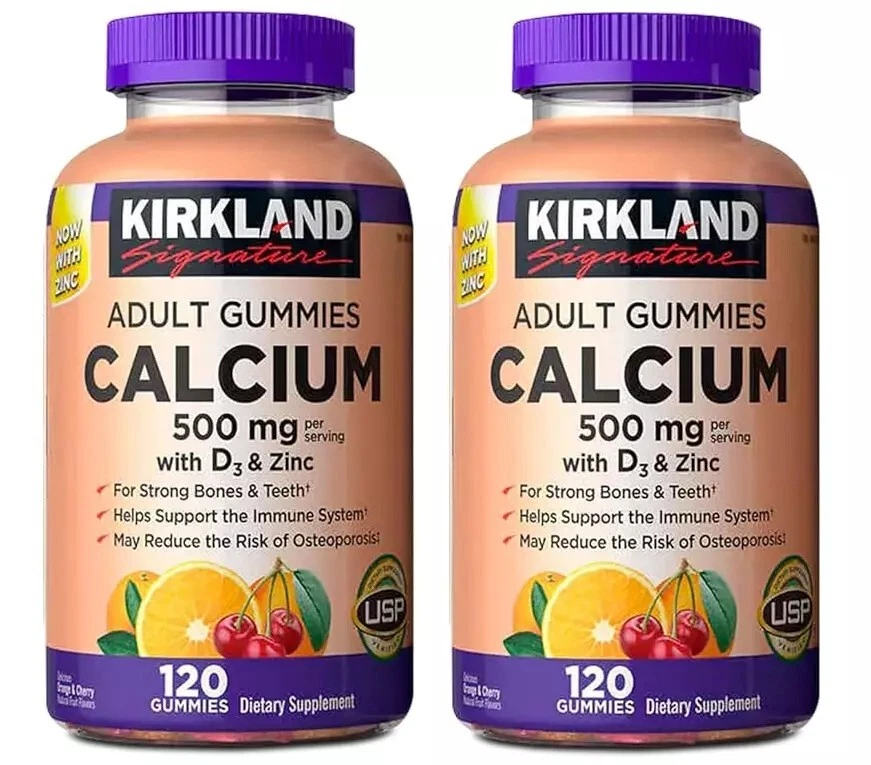 Kirkland Signature Calcium 500 mg with D3 & Zinc, 240 Adult Gummies