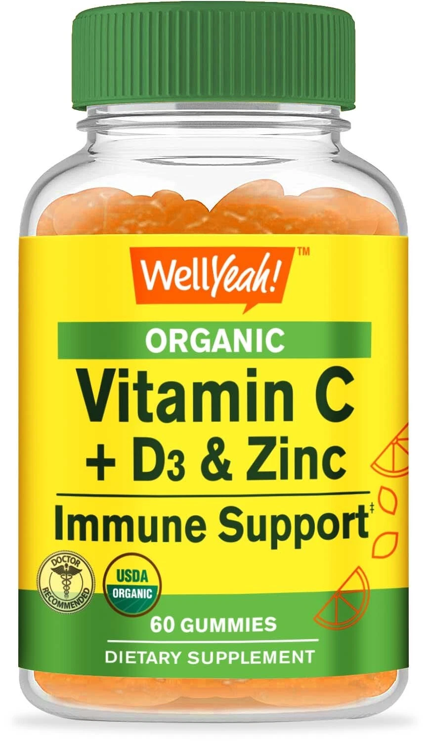 WellYeah Organic Vitamin C + D3 + Zinc Gummies