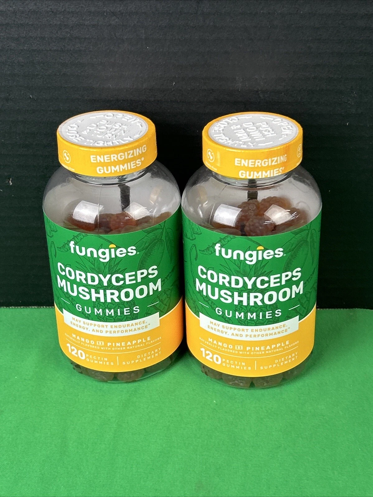 2 Fungies Cordyceps Mushroom Energy Support Gummies 120 Ct Mango Pineapple 08/26