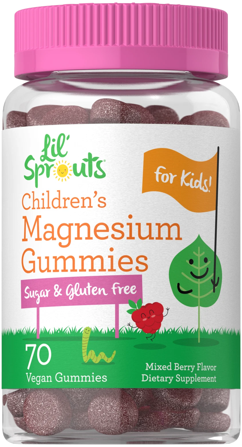 Magnesium Gummies for Kids | 70 Count | Vegan, Sugar Free | by Lil' Sprouts