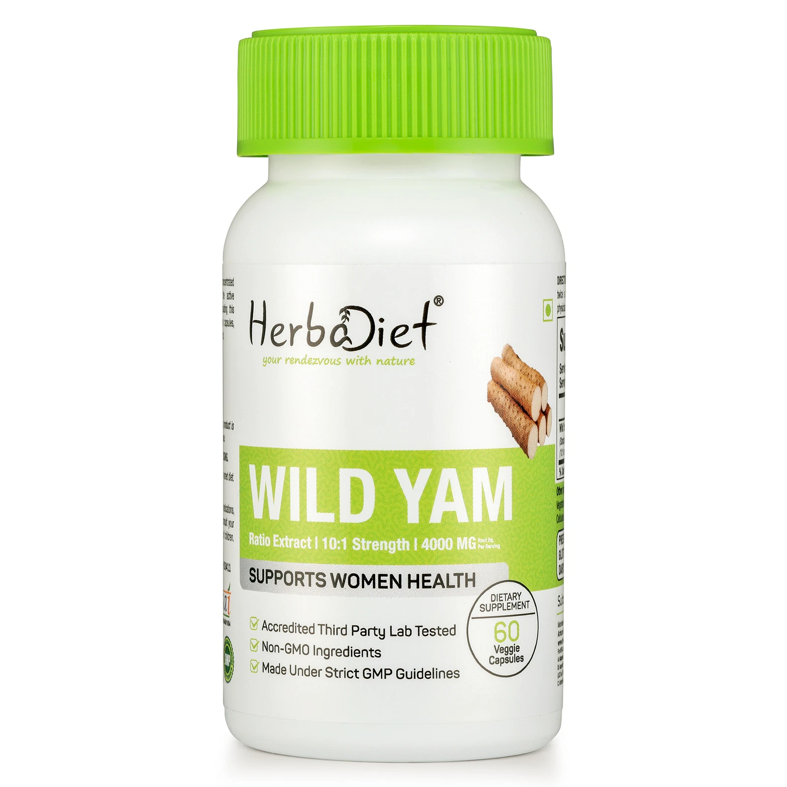 Wild Yam Extract Capsules Women Health Support Supplement Menopause Relief