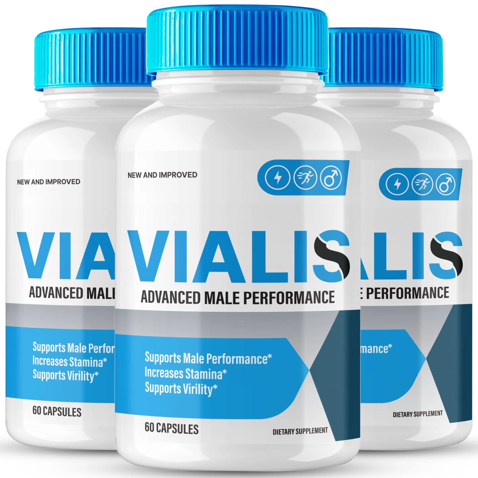 (3 Pack) Vialis Men Formula Capsules, Vialis All Natural Male Support Pills
