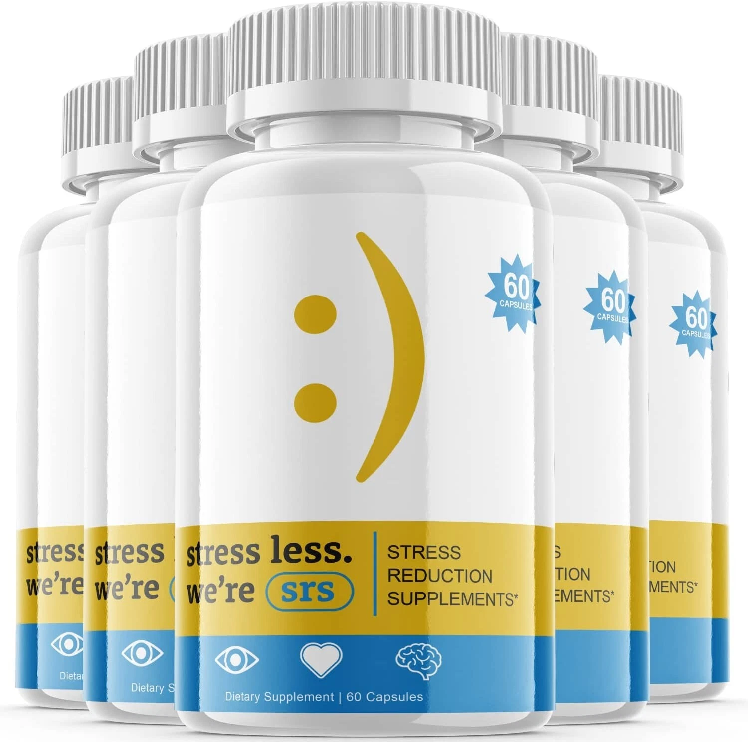 (5 Pack) SRS - Stress Reduction Supplement - Nootropic Support - 300 Capsules