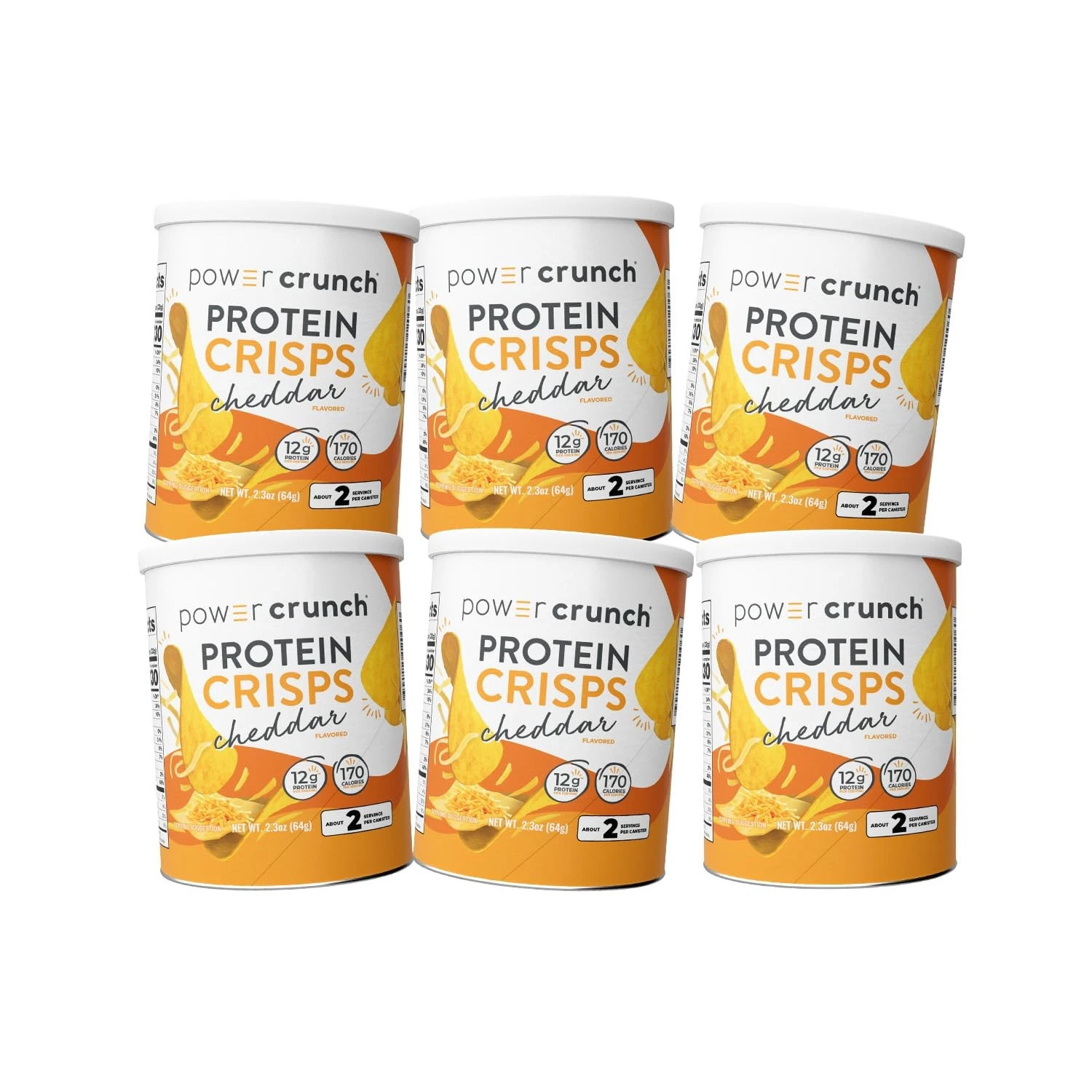 Protein Crisps Potato Style Chips Cheddar 12g Protein 1oz Pack of 6 Healthy