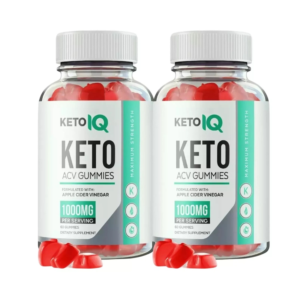 2-Pack Keto IQ Gummies, Keto IQ Keto ACV Weight Loss Supplement (120 Gummies)