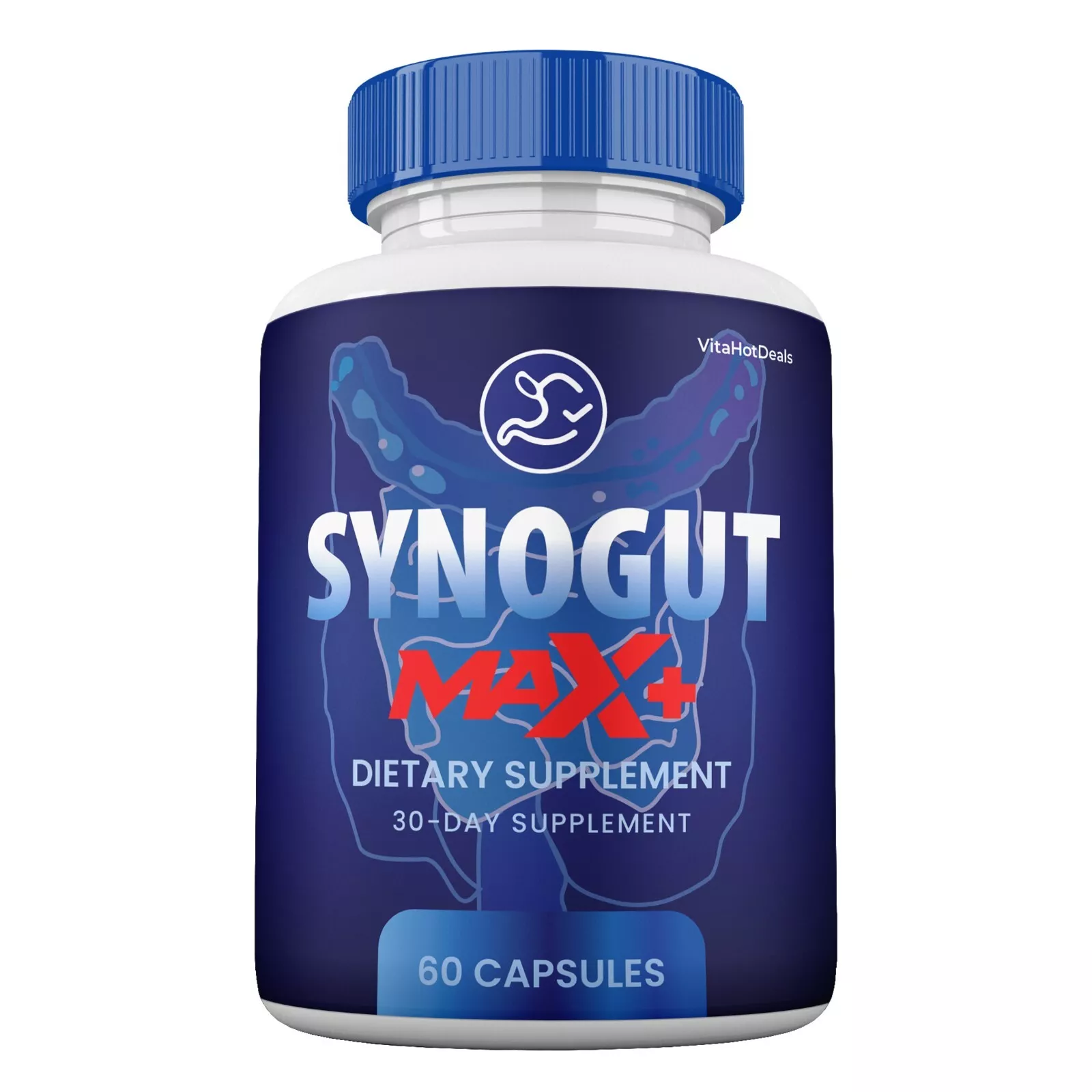 Synogut Max + Capsules, Higher Strength Pills for Gut Health (1 Pack)