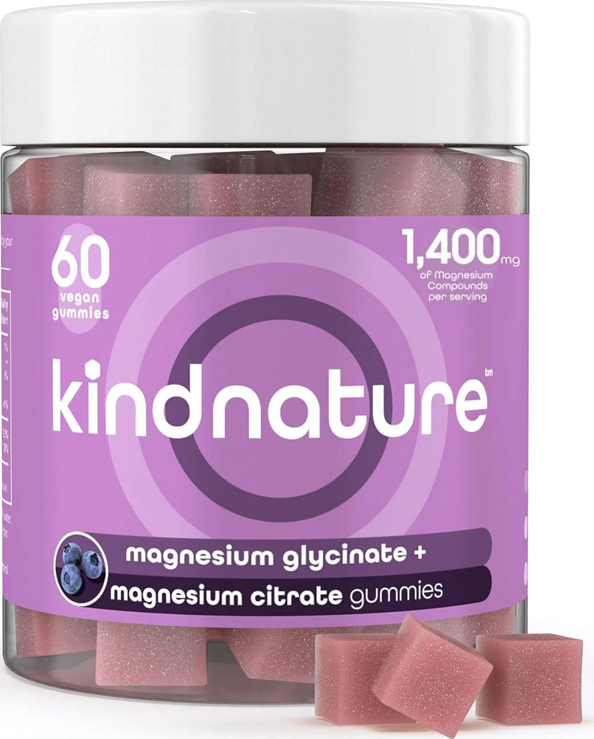 Kind Nature Magnesium Glycinate and Citrate Gummies Calm Magnesium Complex for