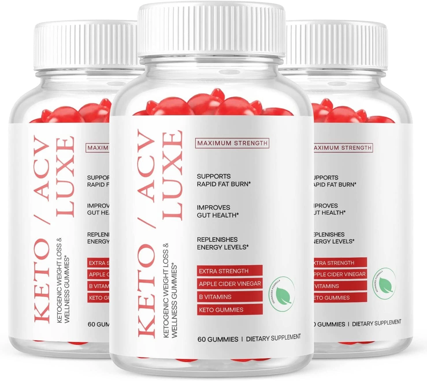 (3Pack) Keto Luxe ACV Gummies, Weight Loss, Fat Burner, Appetite Suppressant-180