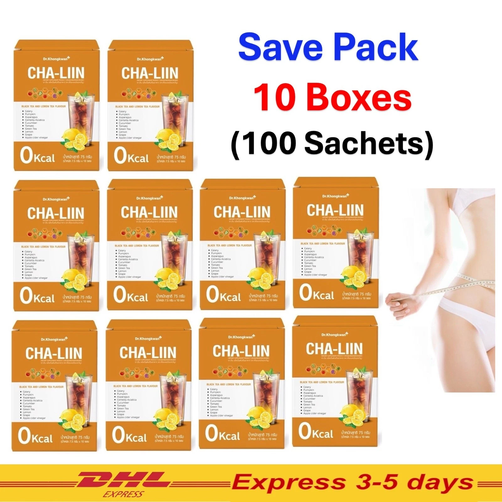 10X Cha-Liin Dietary Supplement Lemon Tea Flavor Weight Control Slim Shape