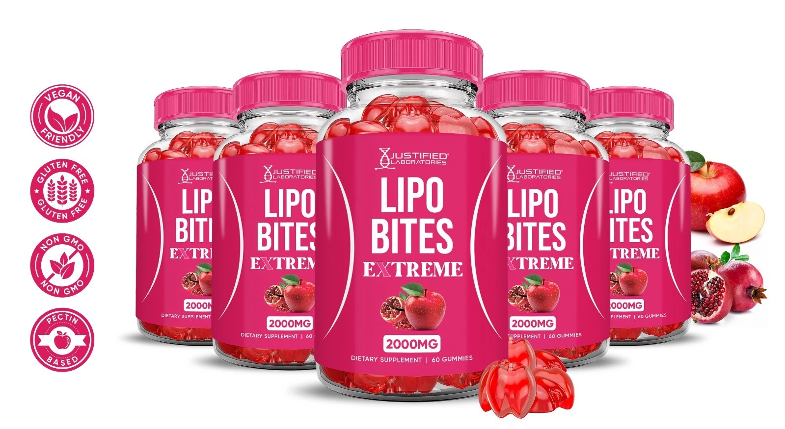 Lipo Bites Extreme ACV Gummies 2000MG Apple Cider Vinegar 300 Gummys