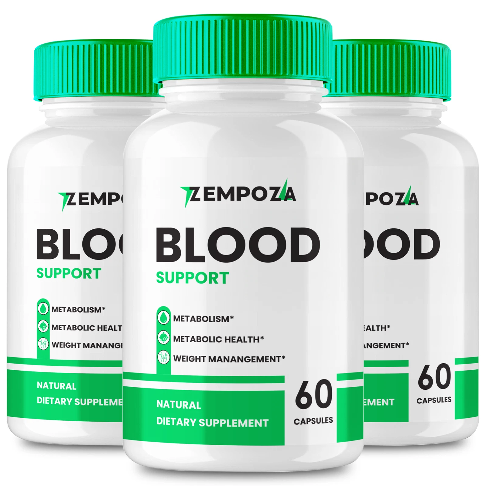 (3 Pack) Zempoza Capsules, Blood Sugar Support Supplement Pills (180 Capsules)