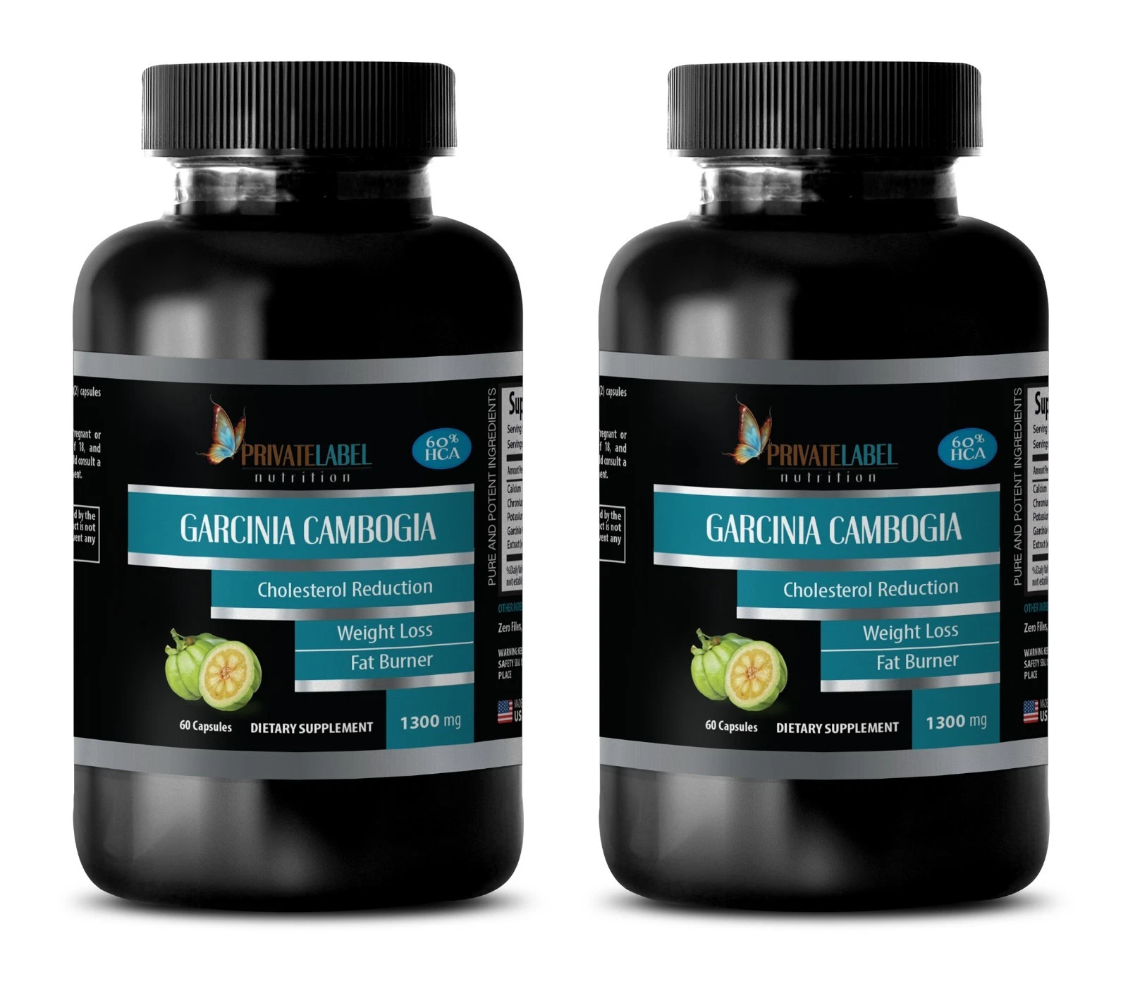 Diet Pills - Garcinia Cambogia Extract 1300mg - Lose Weight Quick - 2 Bottles