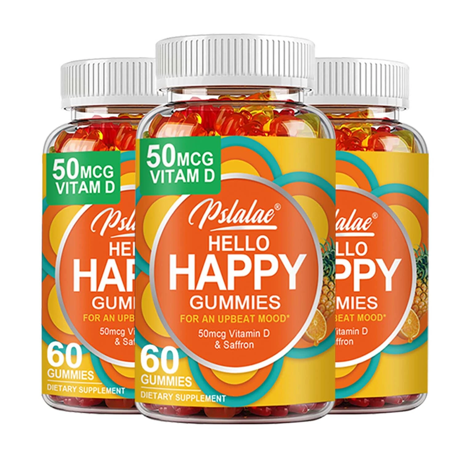 Hello Happy Gummies - with Vitamin D & Saffron, Remain Optimistic of Mood