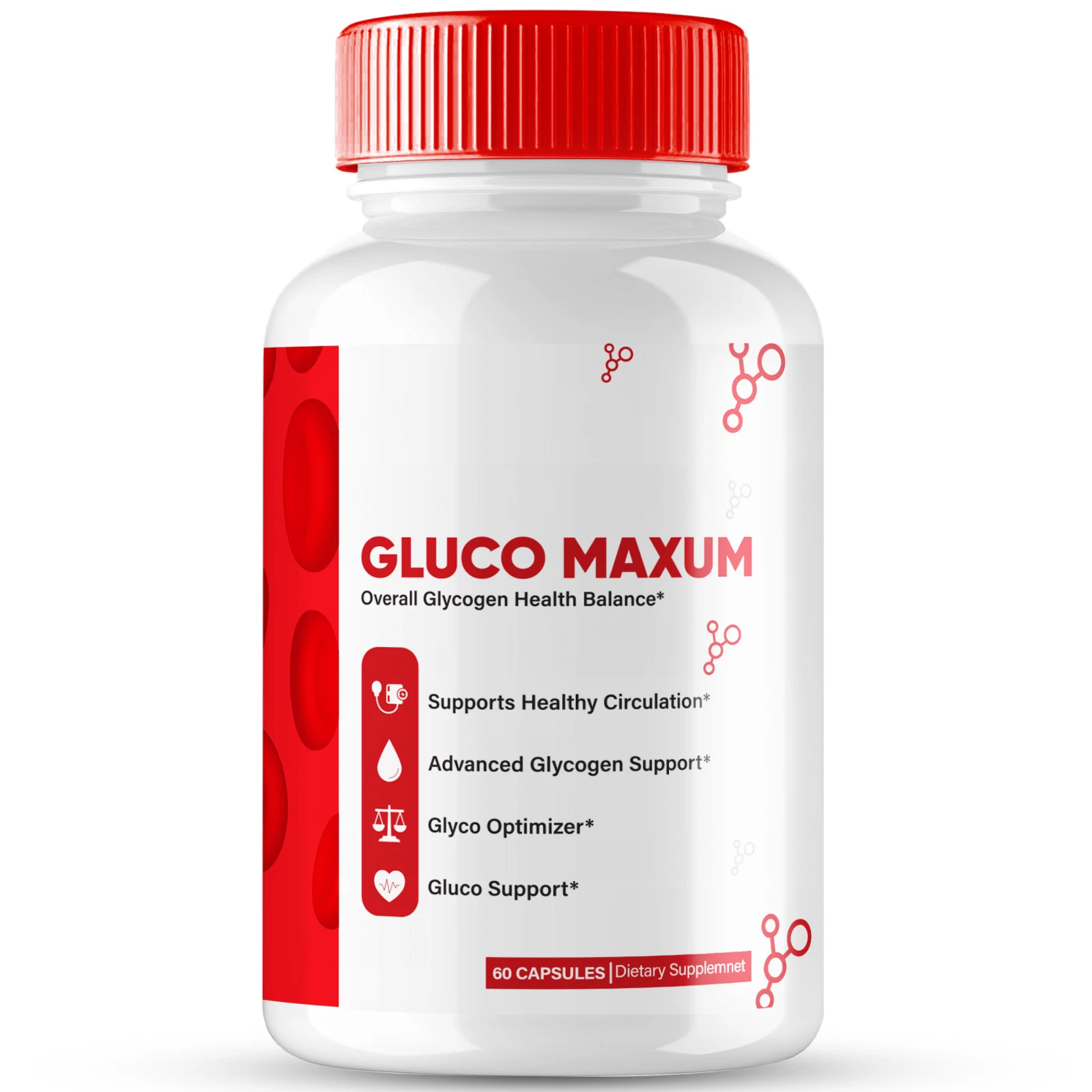 Gluco Maxum Blood Capsules, GlucoMaxum Glycogen Optimizer Support Pills 60ct