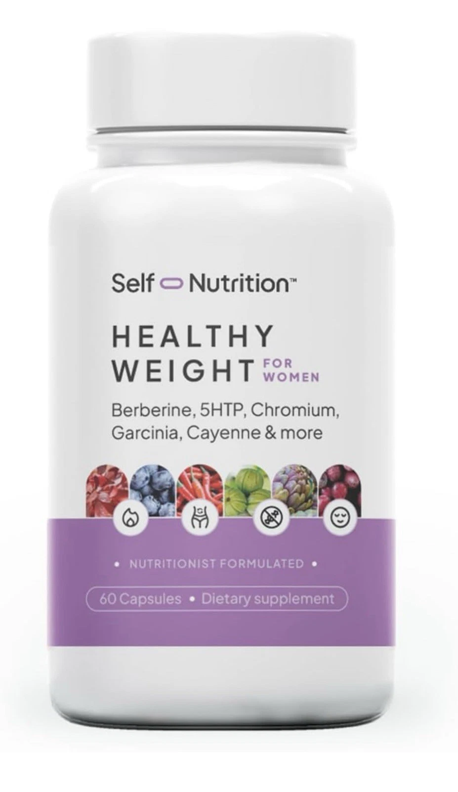 Berberine 5HTP Garcinia Healthy Weight Loss Supplement for Women - 60 Capsules