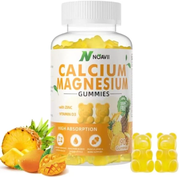 Calcium Magnesium Zinc D3 Gummy for Muscle,Bone,Calm,Mood,Sleep Support