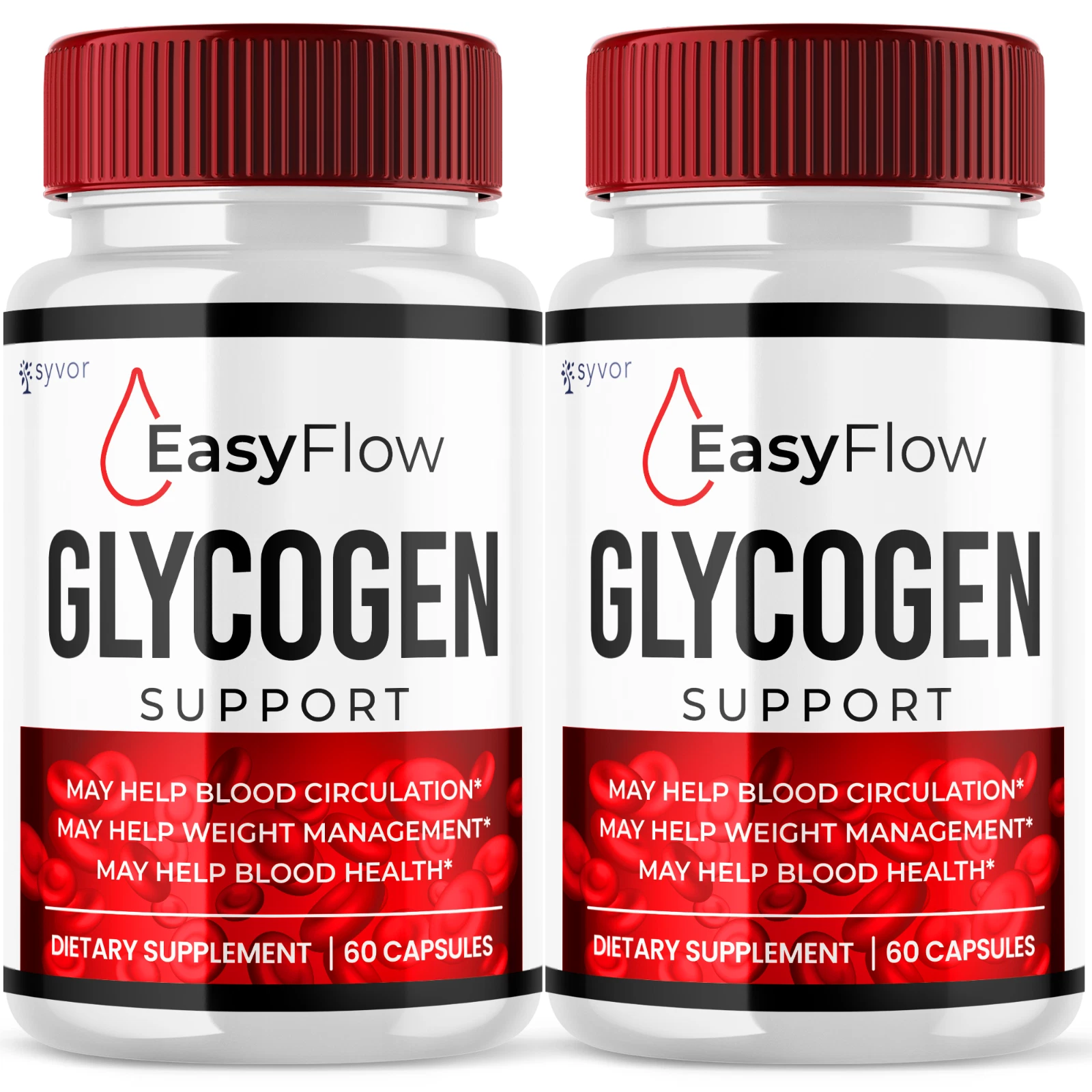 (2 Pack) Easy Flow Glycogen, Blood Sugar Health Support Formula, 120 Capsules