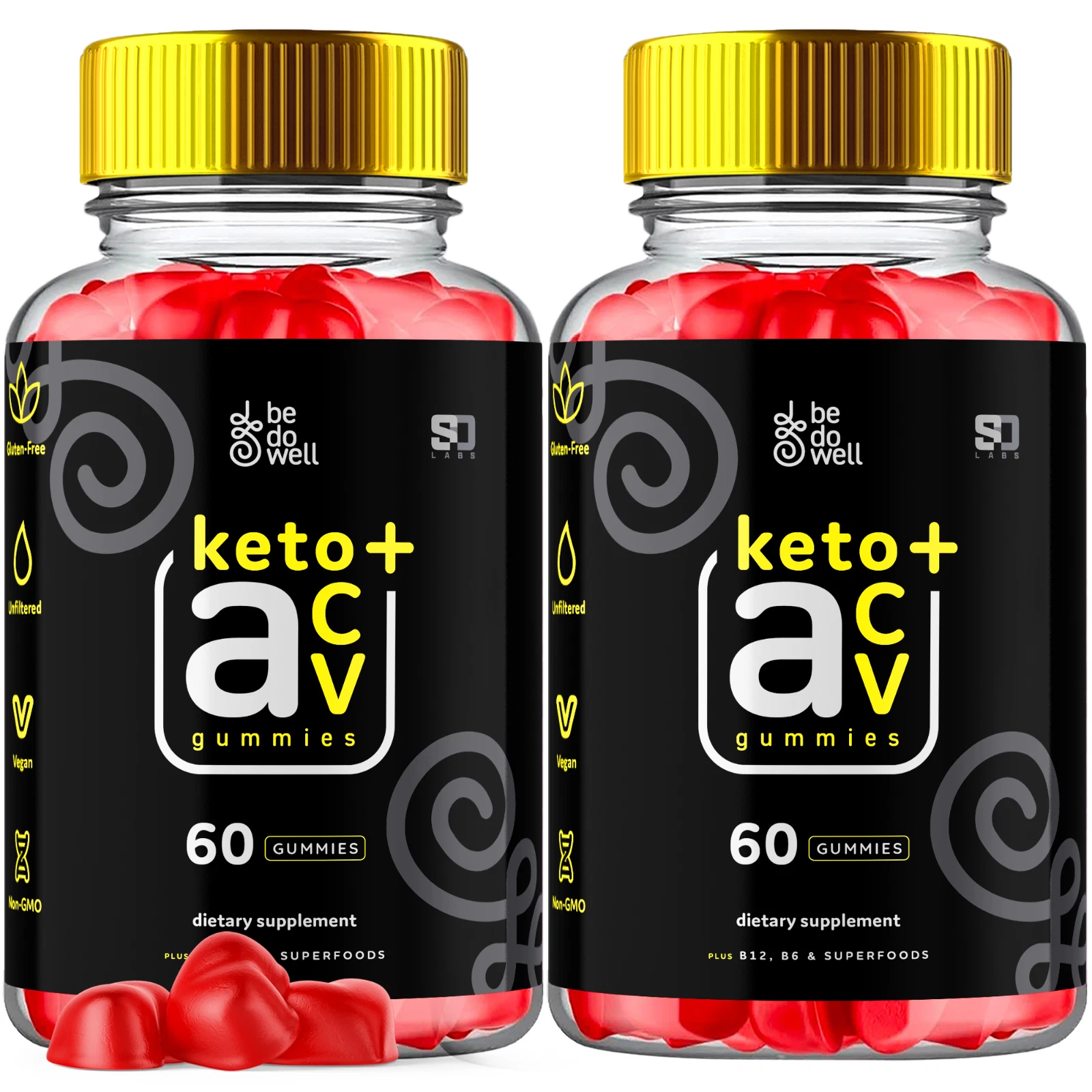 (2 Pack) Be Do Well Keto ACV, Be Do Well Keto Gummies Weight Loss (120 Gummies)
