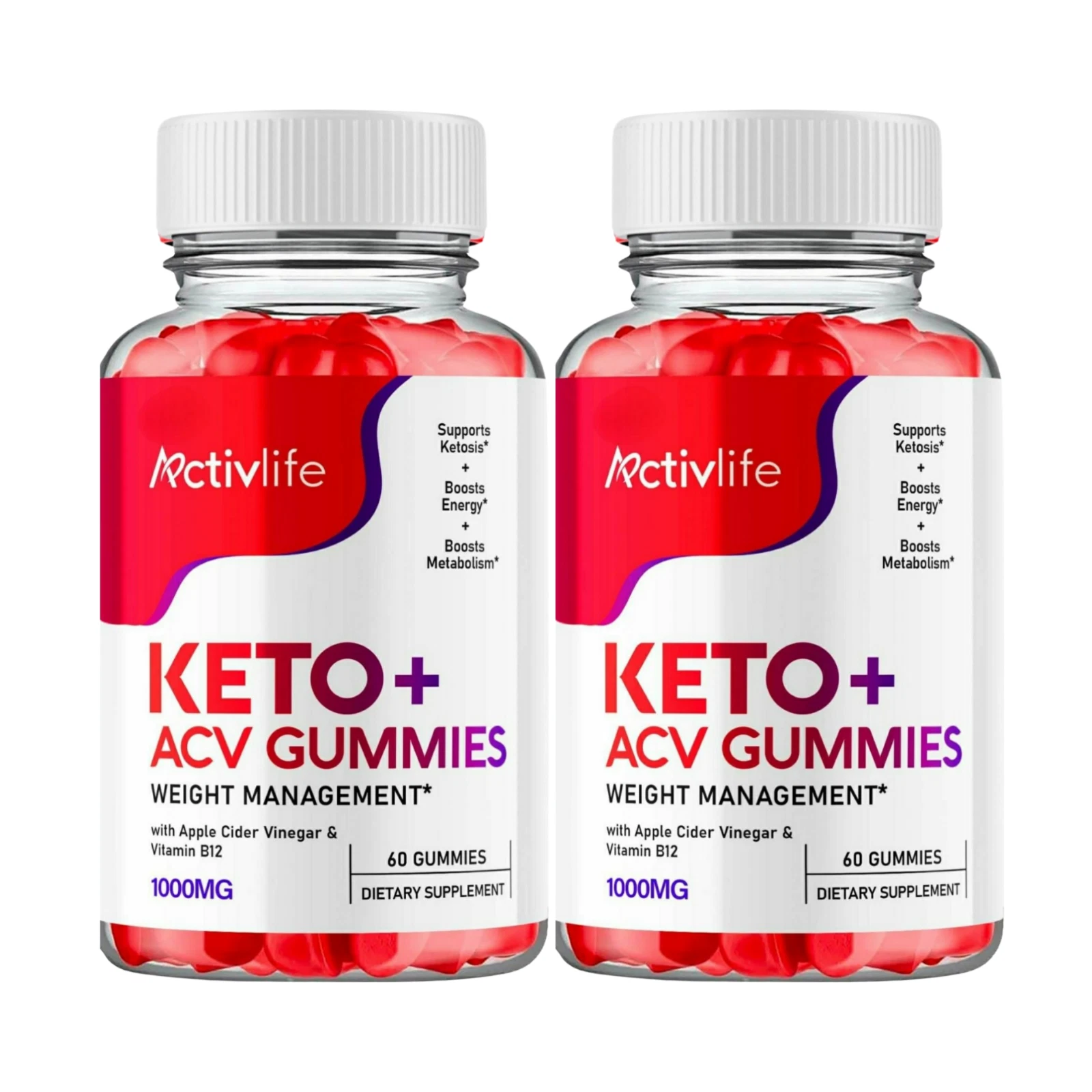 2-Pack ActivLife Keto ACV gummies, ActivLife Gummies Weight Loss (120 Gummies)
