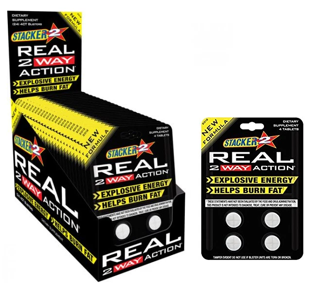 Stacker REAL 2 Way Action - 6 Packs - Fast Energy Diet Burn Fat Weight Loss 2WAY