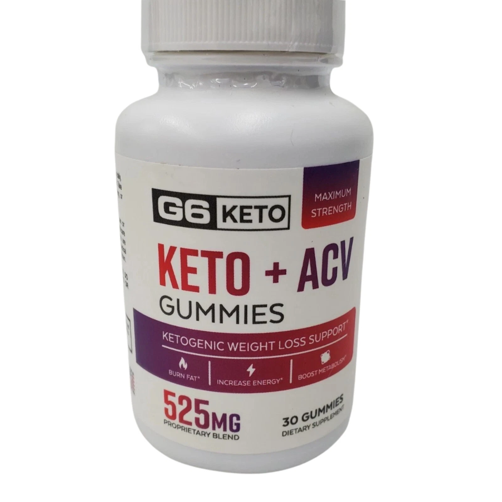 G6 Keto ACV Gummies 30ct Apple Cider Vinegar Weight Loss GMO Free USA EXP 03/26