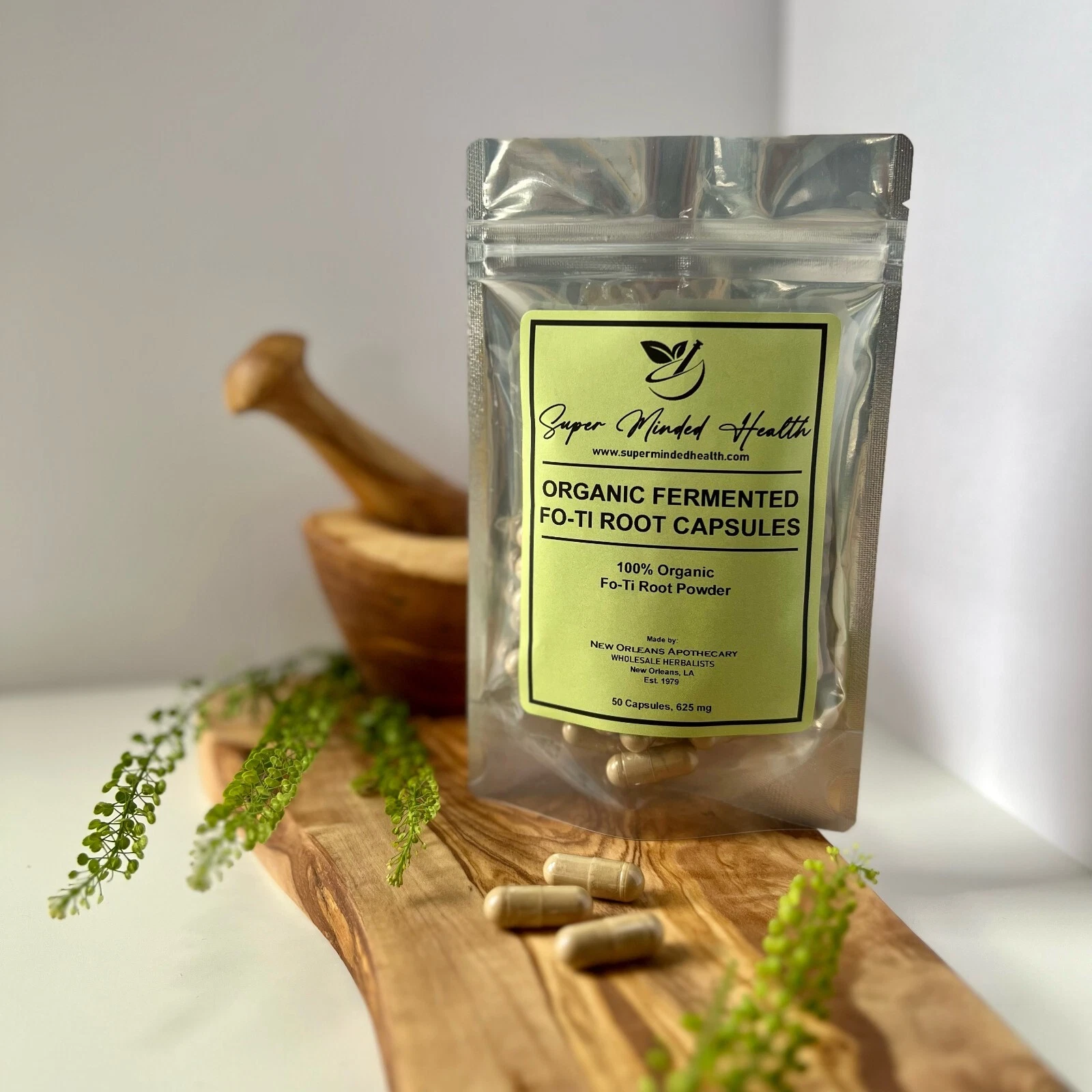 Fo-Ti Root Capsules Organic Polygonum Multiflorum 625 mg Hair Growth